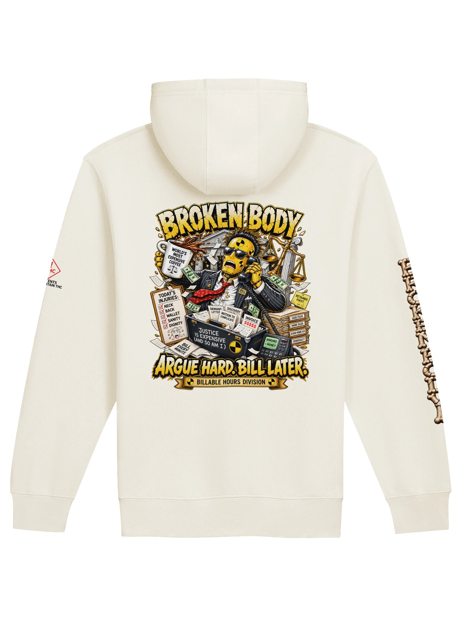 BROKEN BODY™ — BILLABLE HOURS CHAOS — ZIP HOODIE product image (1)