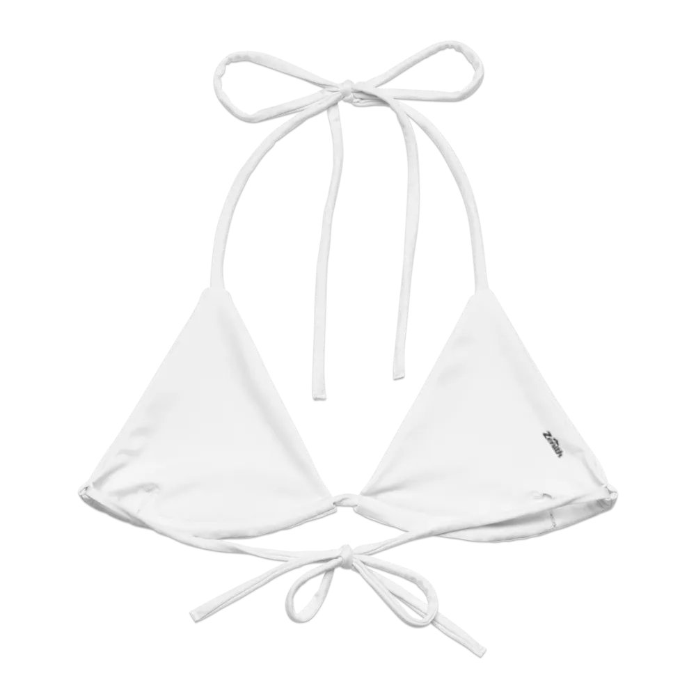 Zenith All-Over Print Recycled Padded String Bikini Top - Eco-Friendly White, Sizes 2XS-6XL product image (3)