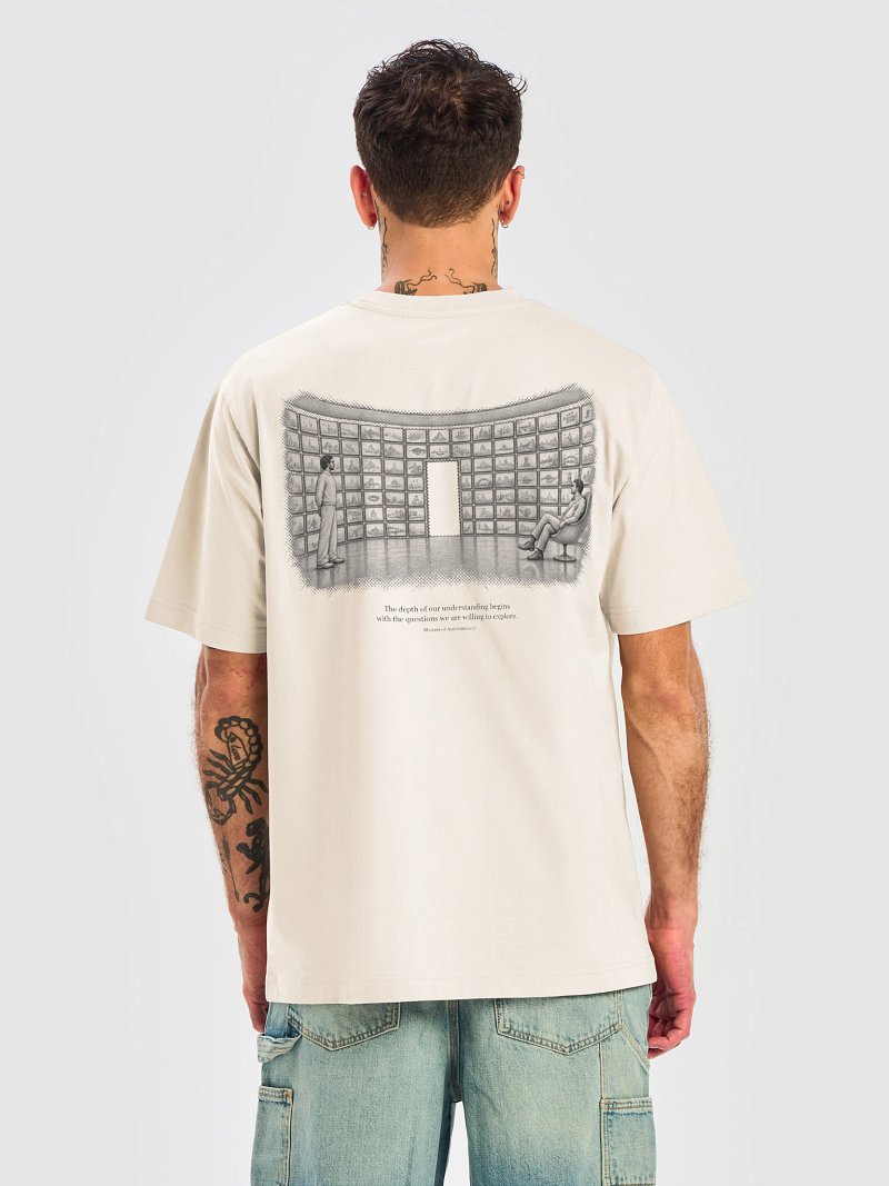 Back of the Natural Raw Architect’s Room Tee with a soft graphite room illustration.