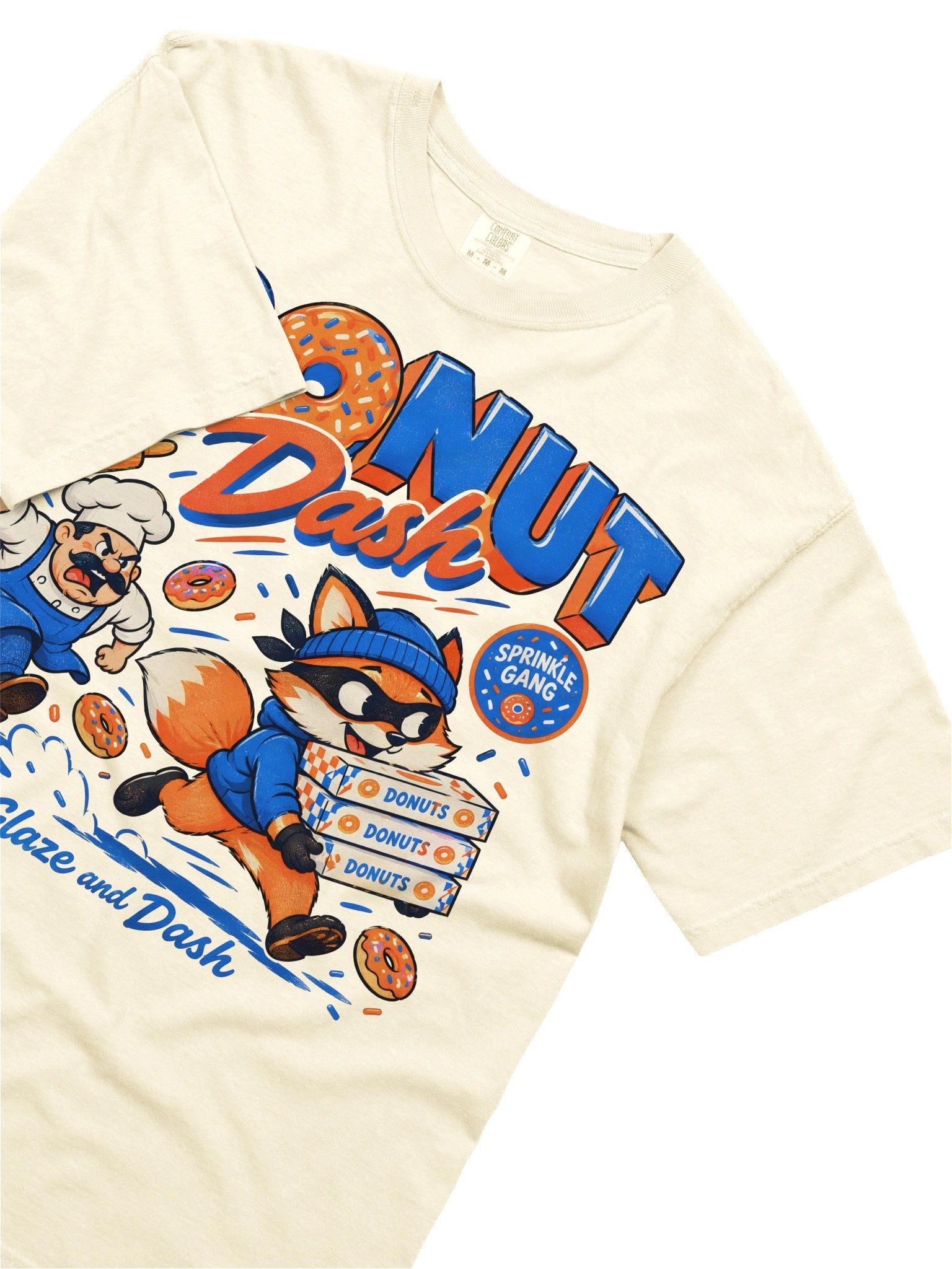 Donut Dash Shirt - Glaze and Dash - Fox Stealing Donuts Funny Tee - Sprinkle Gang. product image (1)