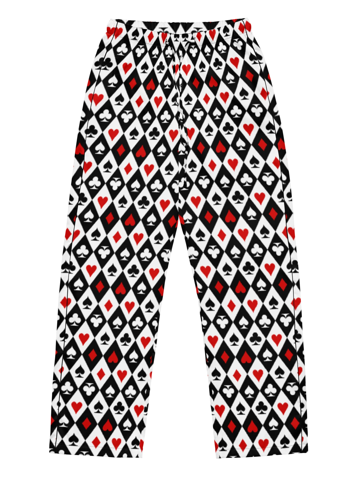 Retro Playing Card Suits Argyle All-Over Print Women's Pajama Pants product image (1)