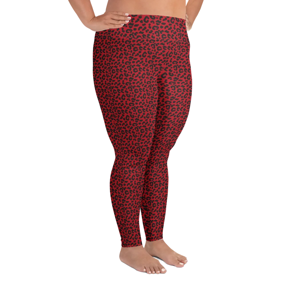Bold Red Leopard Print Plus Size Leggings product image (4)