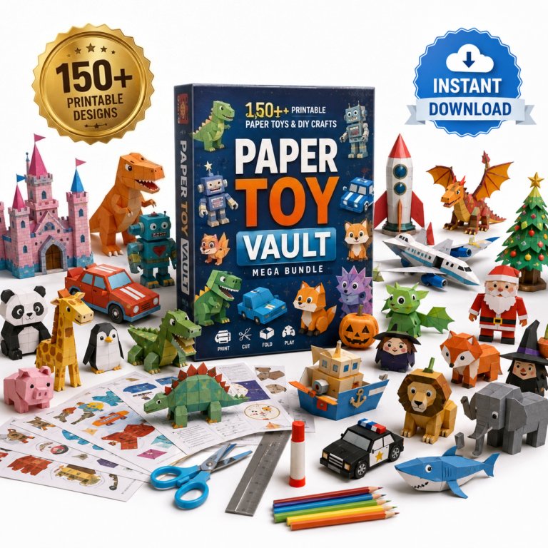 Printable 3D Paper Toys Bundle product image (1)