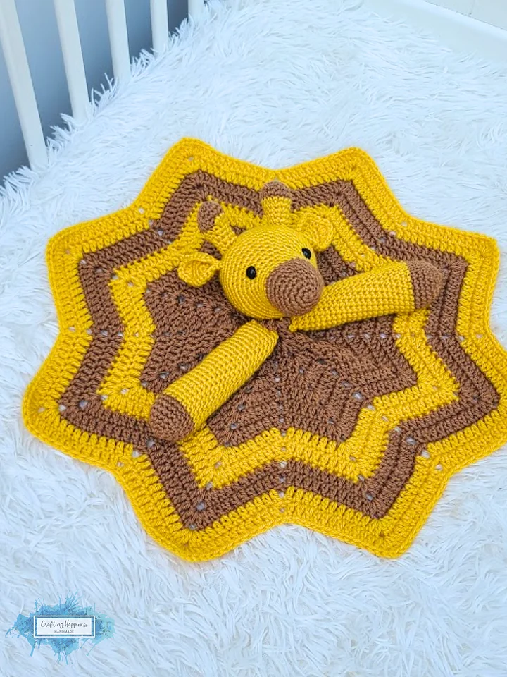 Crochet Giraffe Lovey Blanket Pattern, Safari Baby Comforter PDF Pattern - Crafting Happiness product image (2)