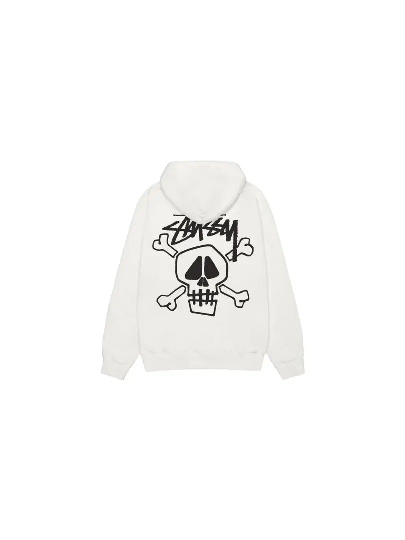 Skull & Bones Hoodie Pigment White Dyed product image (1)
