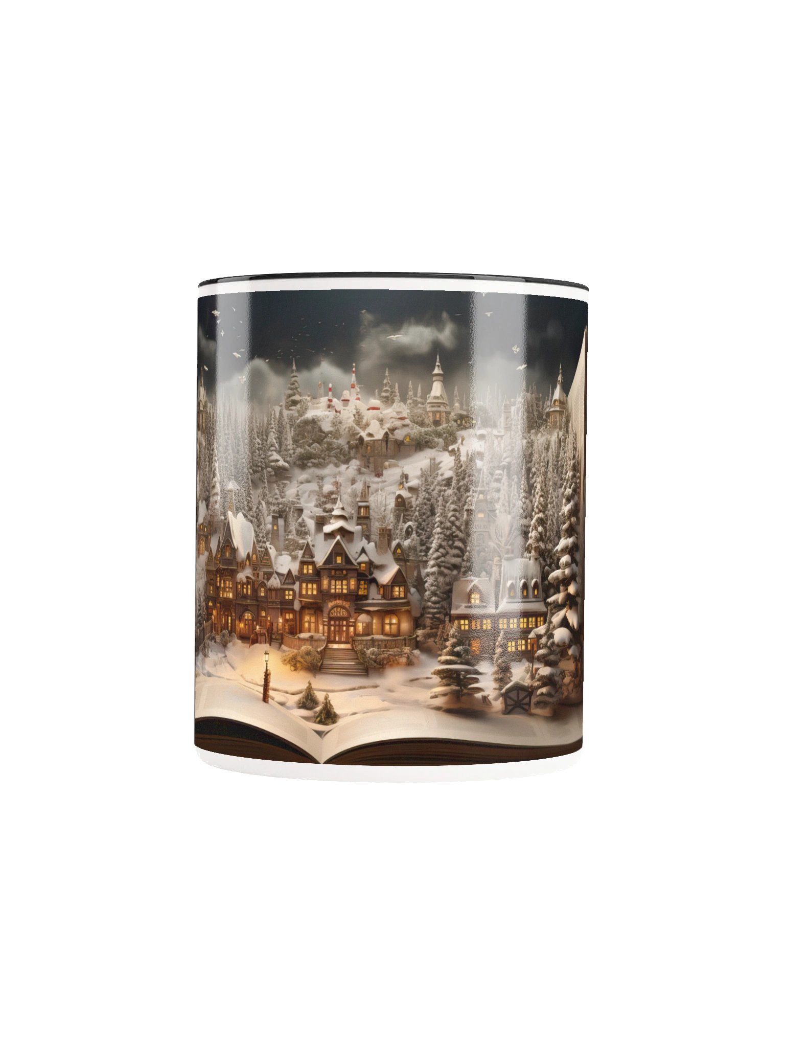 Christmas Candlelit Storybook Mountain Village Mug – A Cozy Holiday Gift for Book Lovers product image (10)