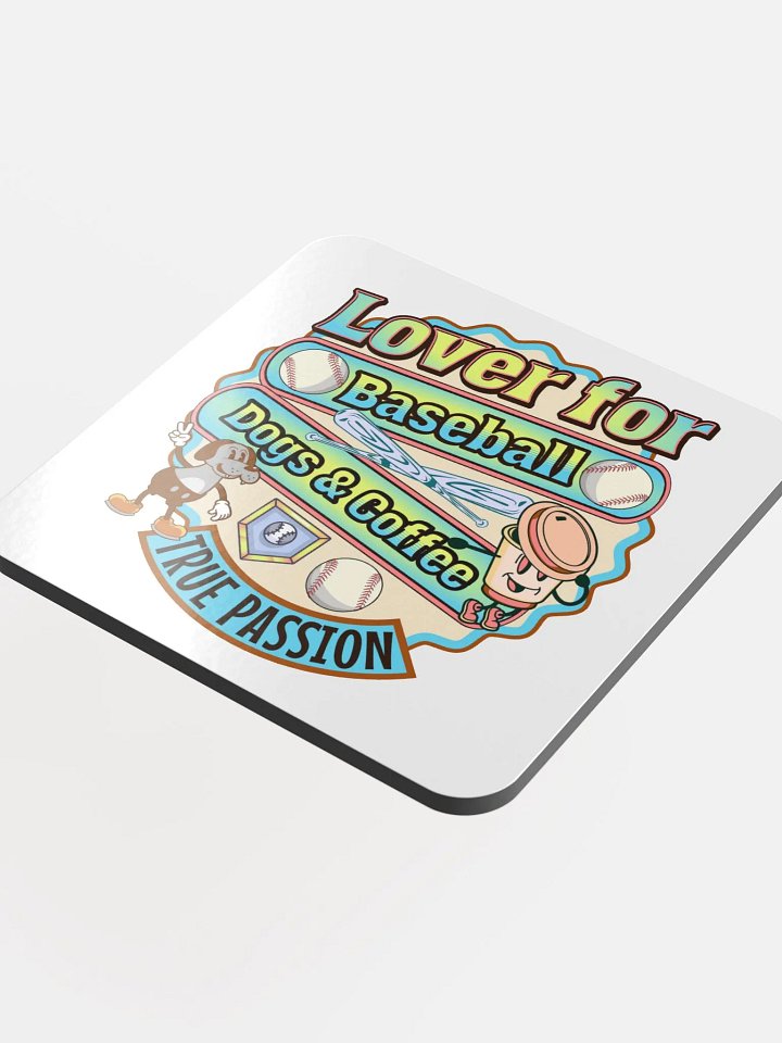 Lover For Baseball Dogs And Coffee Coaster Set product image (1)