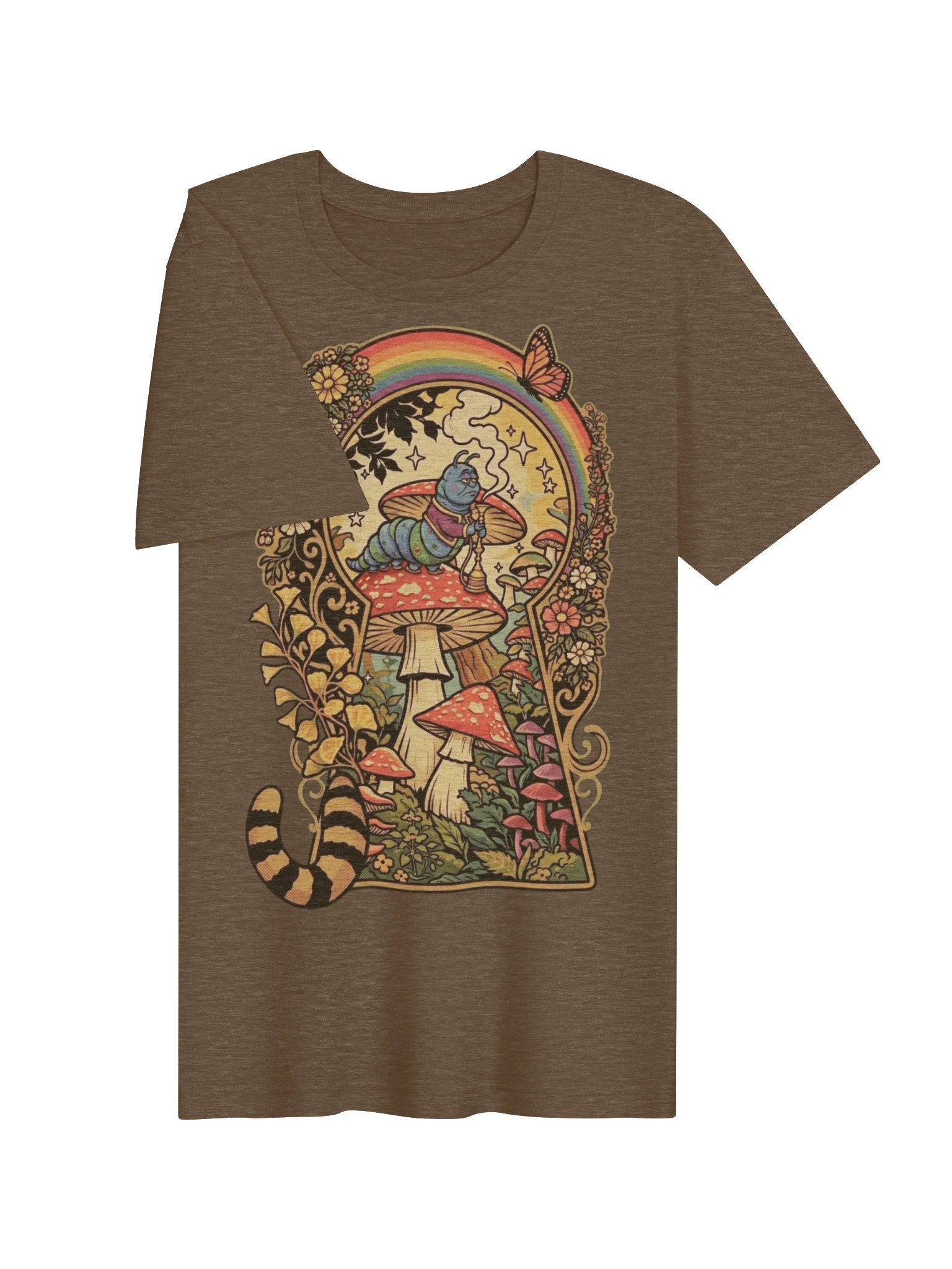 Wonderland Caterpillar Shirt, Psychedelic Mushroom Alice Graphic product image (4)