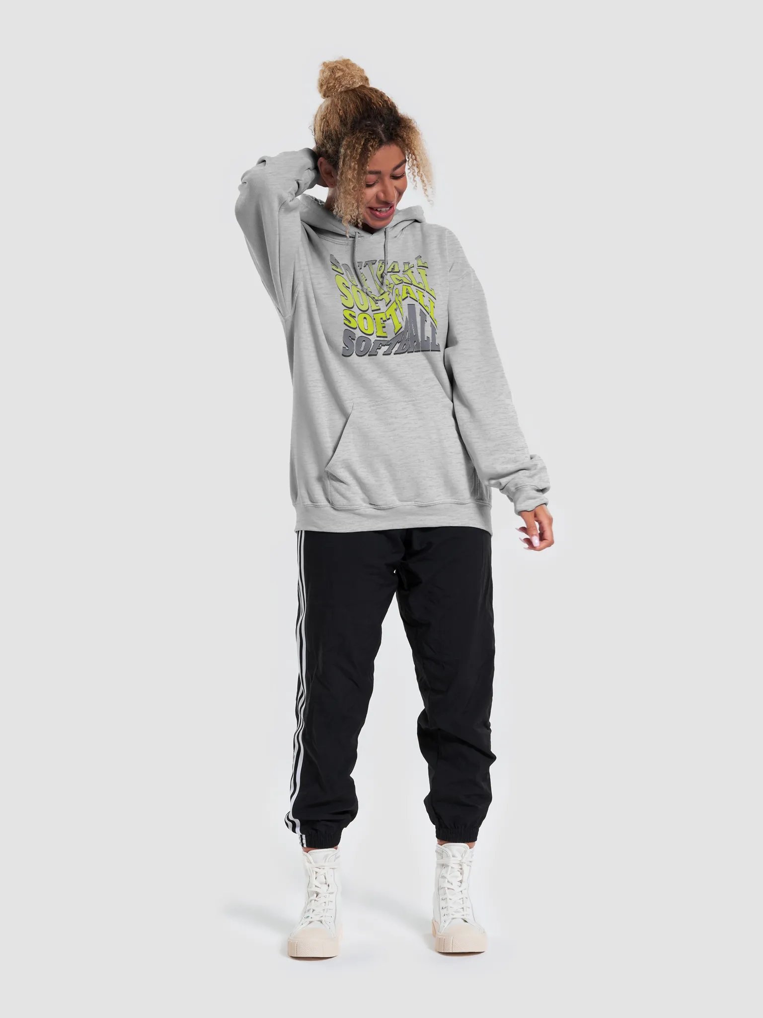 Swirl Softball Typography Explosion Hoodie product image (27)