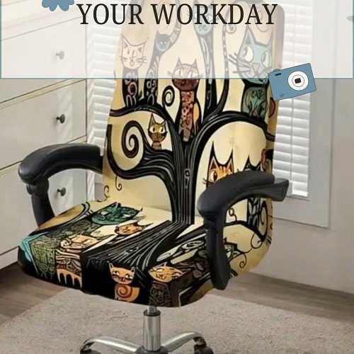 CAT-TASTIC Non-Slip Office Chair Covers for Better Comfort
1pc Milk Fiber Fabric Chair Cover Compatible for Office, Gaming & ...