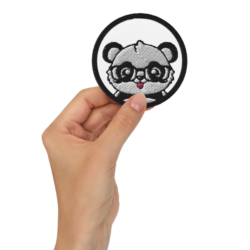 Silly Panda Embroidered Patch product image (2)