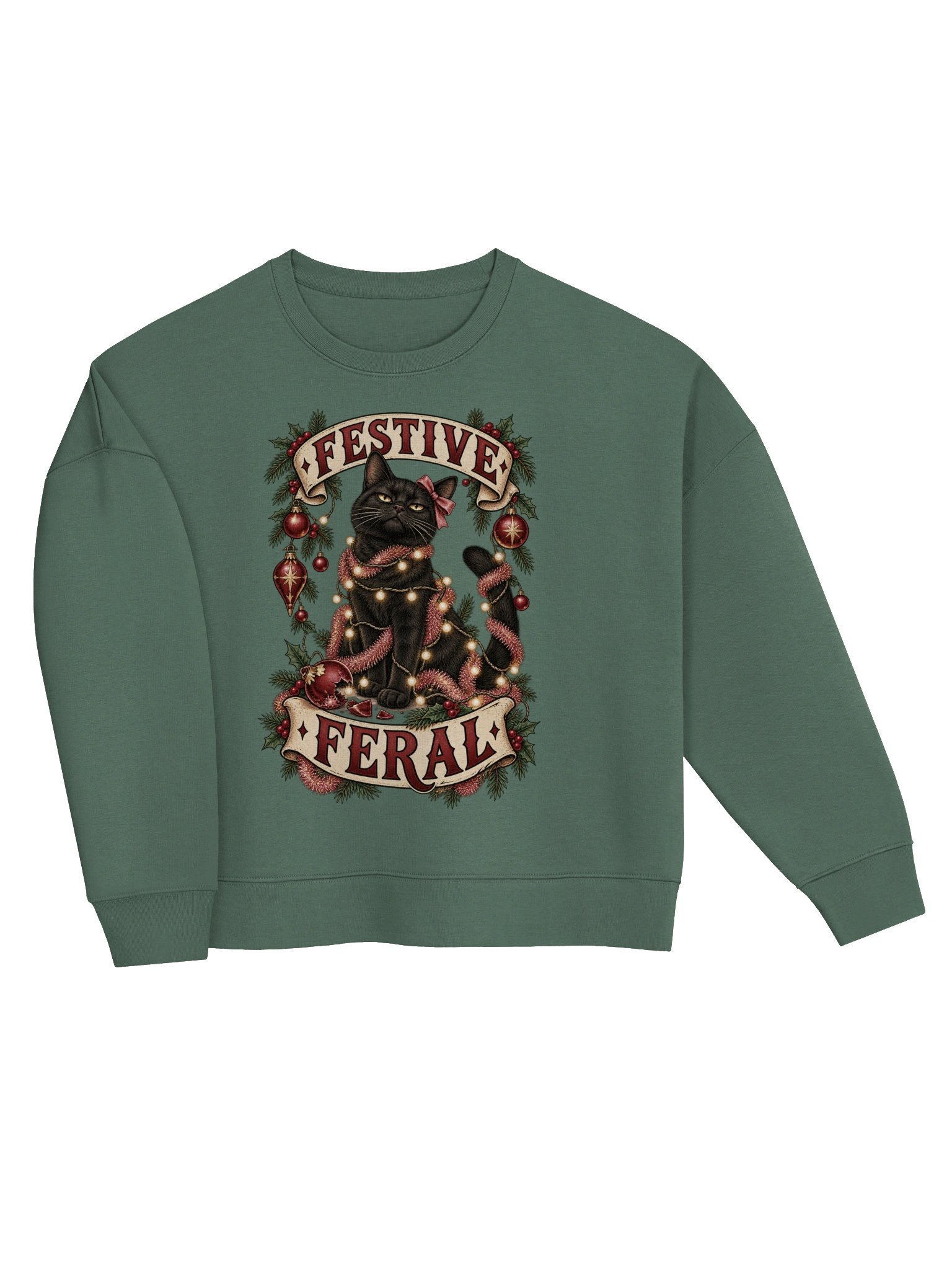 Festive Feral Cat Christmas Sweatshirt product image (3)