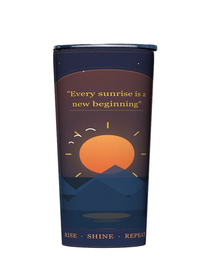 Sunrise Motivation 20oz Stainless Steel Tumbler – Rise Shine Repeat product image (1)
