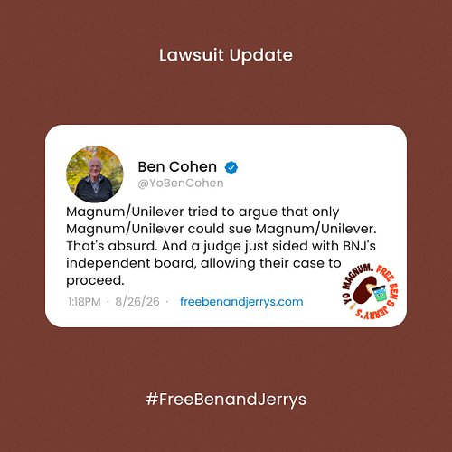 Magnum/Unilever tried to argue that only Magnum/Unilever could sue Magnum/Unilever. That's absurd. And a judge just sided wit...