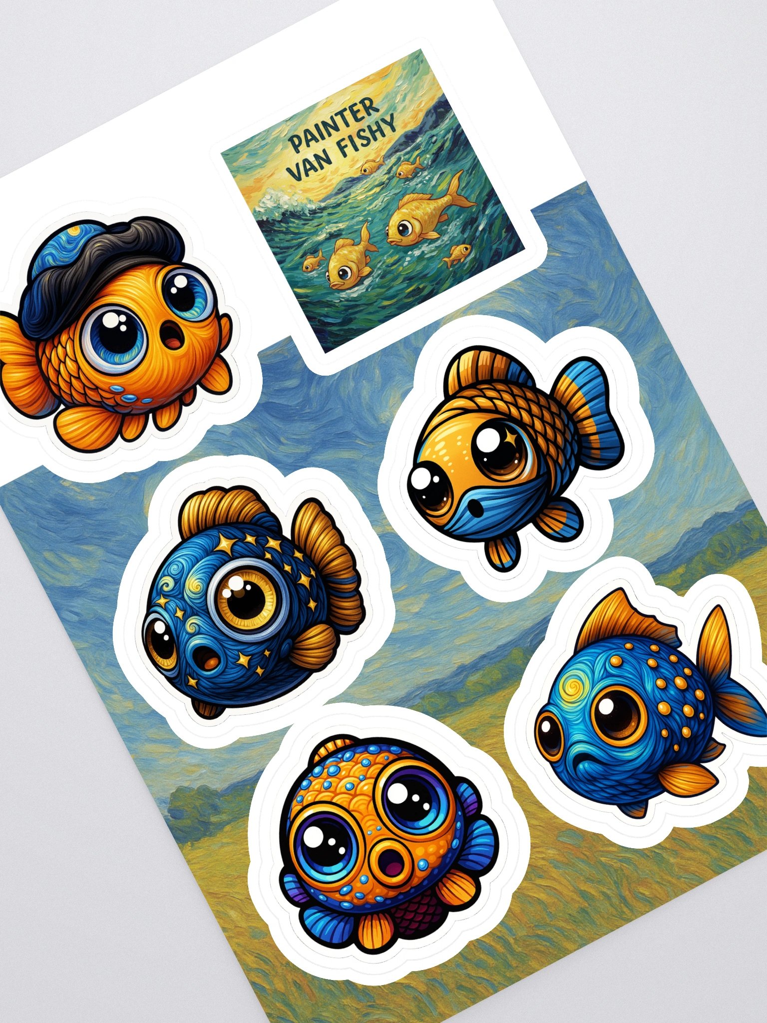 Painter Van Fishy Sticker Sheet product image (1)