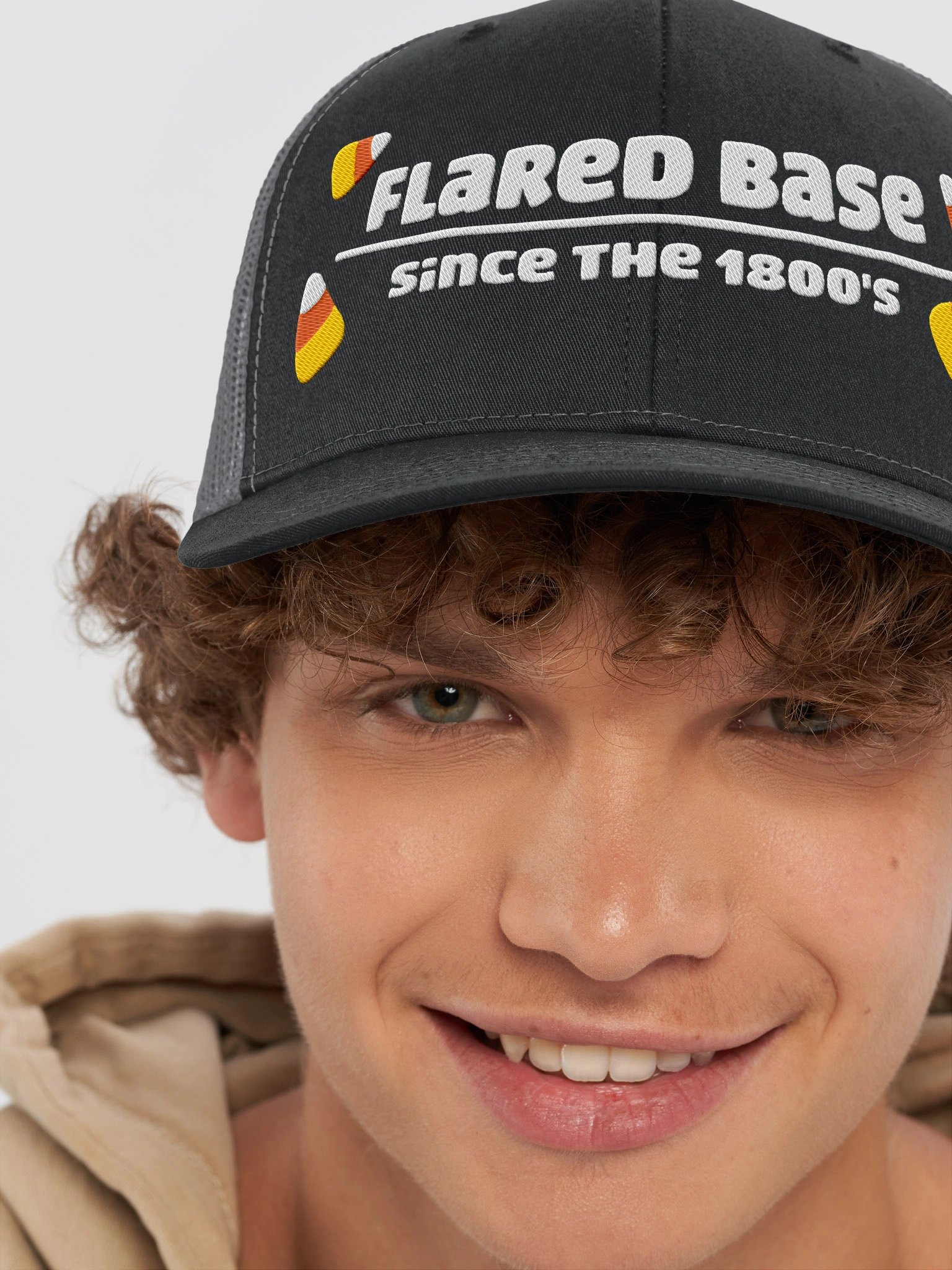 Candycorn Flared Base Mesh Trucker Hat product image (44)