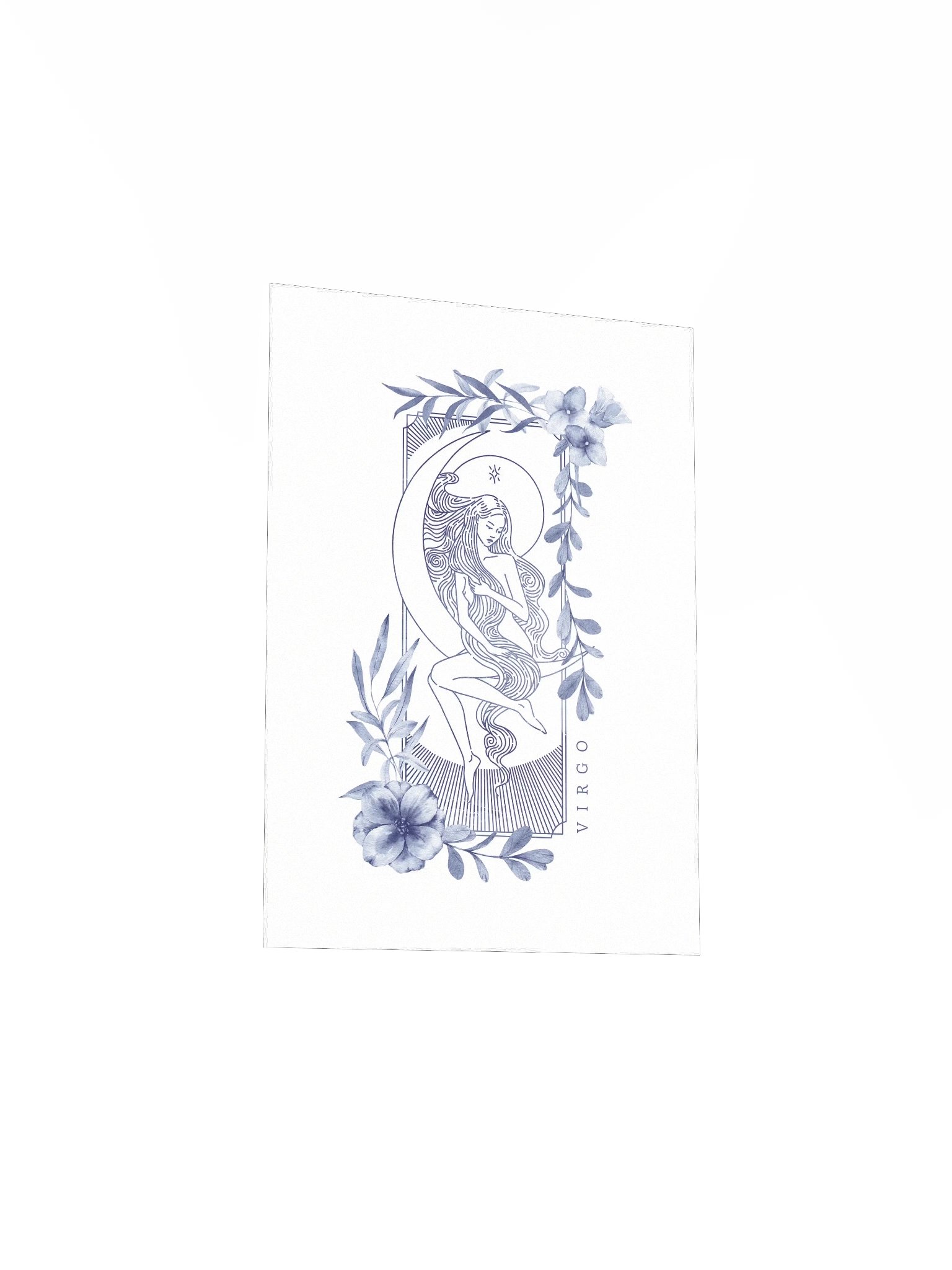 Virgo Blue Line Art Zodiac Print product image (5)