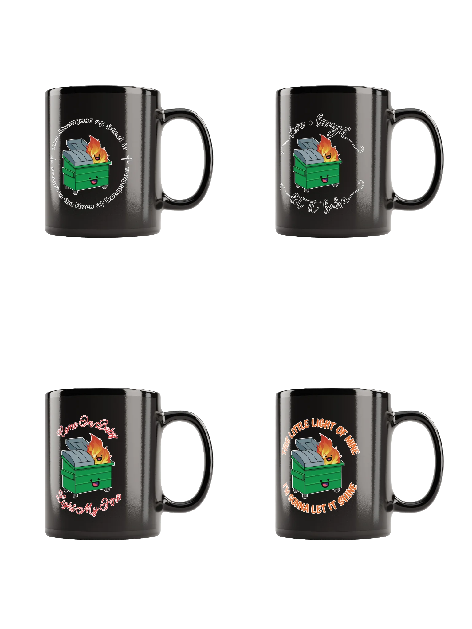 Dumpster Fire Glossy Black Mug Bundle product image (1)