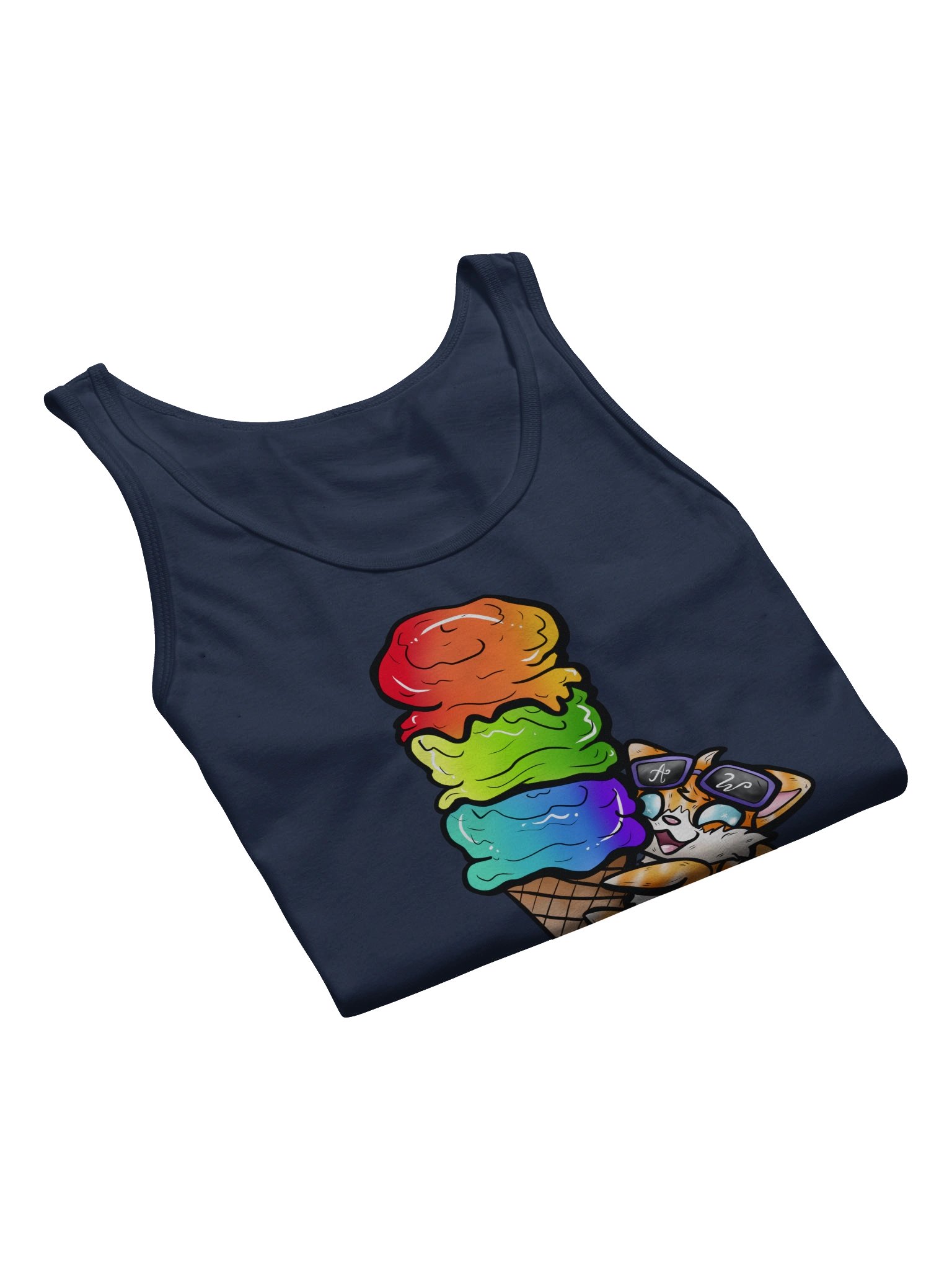 Arcade Warrior Rainbow Ice Cream Cat Logo Men's Tank Top product image (42)