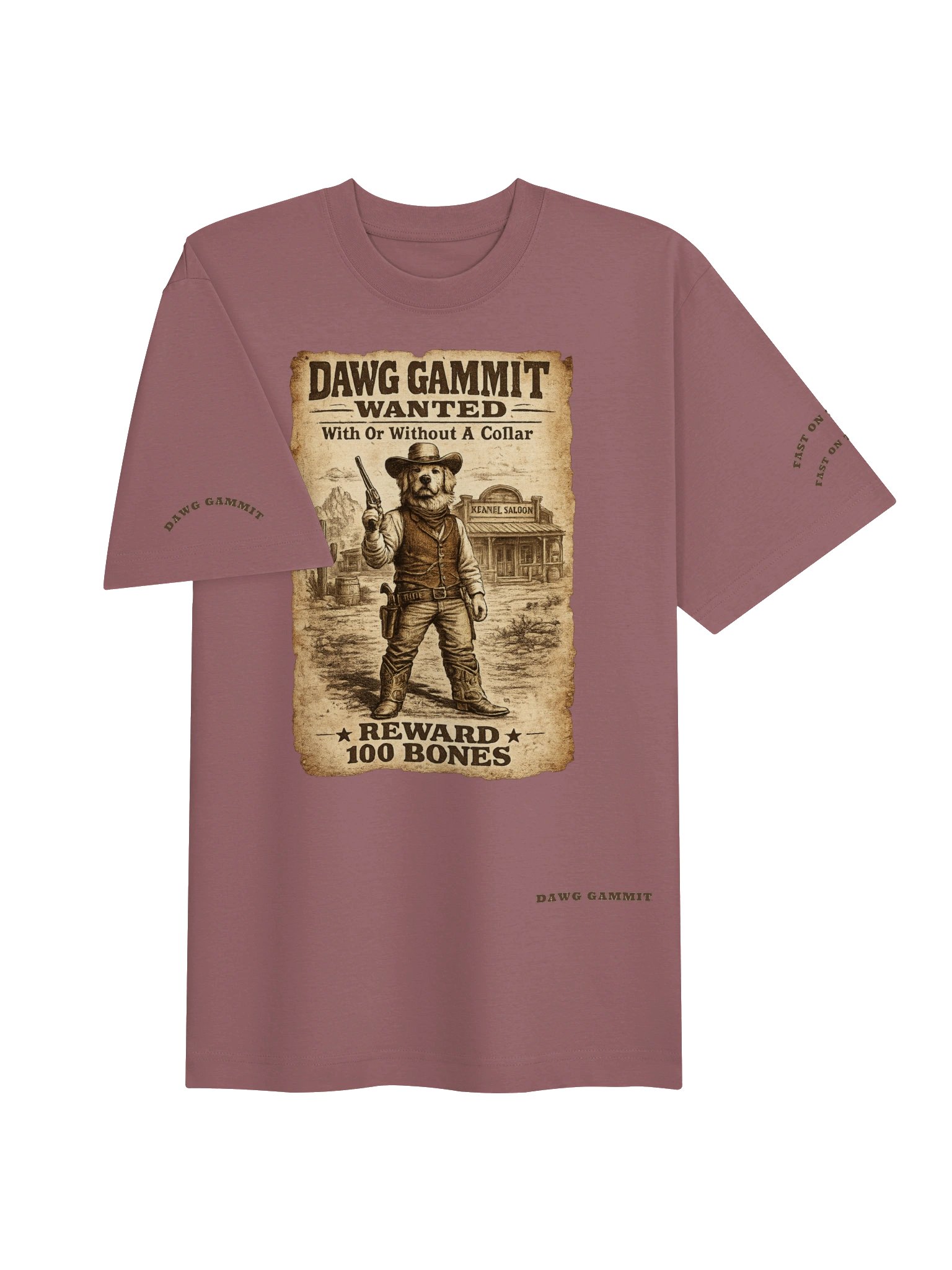 WANTED DAWG GAMMIT™ WANTED Golden Retriever Poster Heavy T-shirt product image (3)