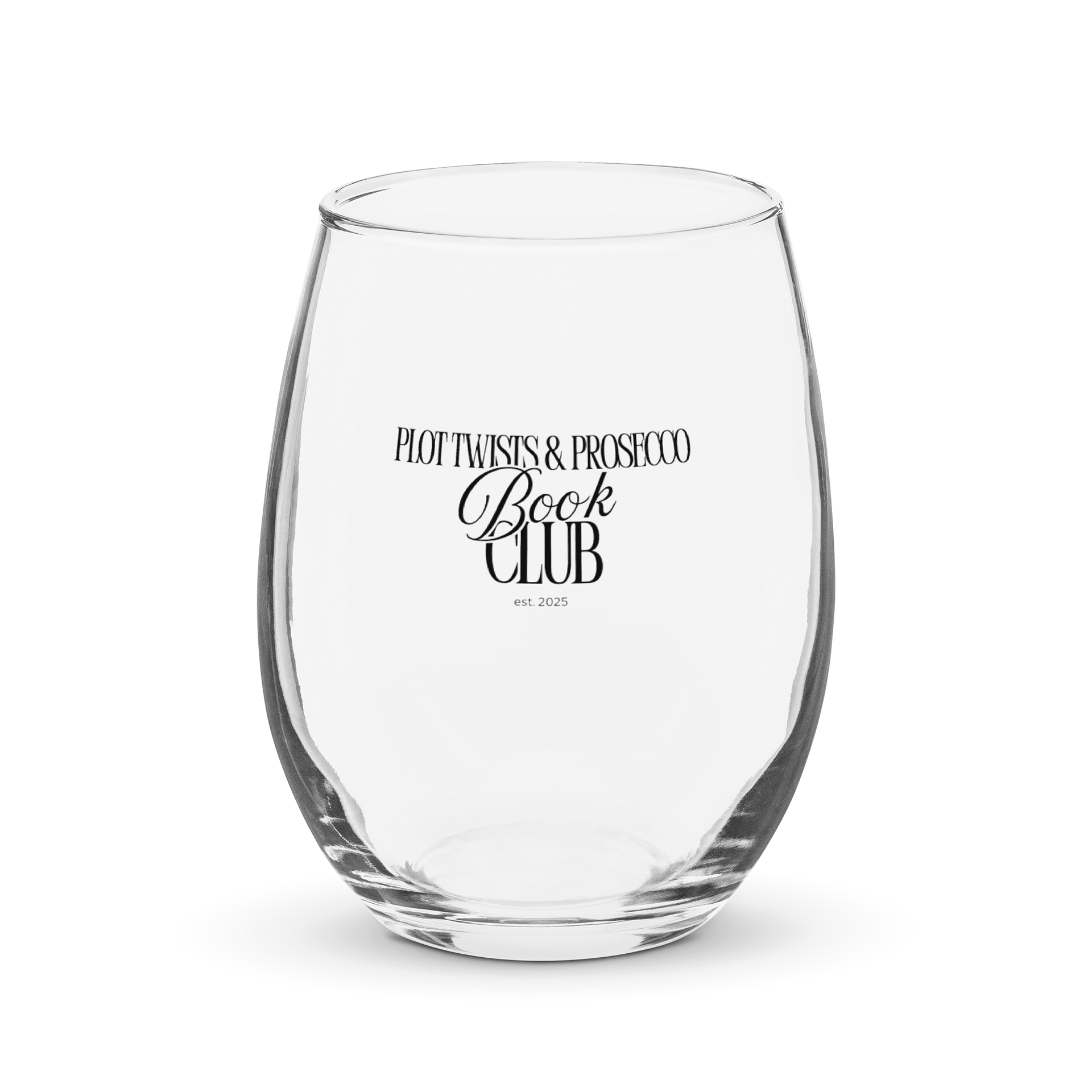 Plot Twists & Prosecco Stemless Wine Glass product image (1)