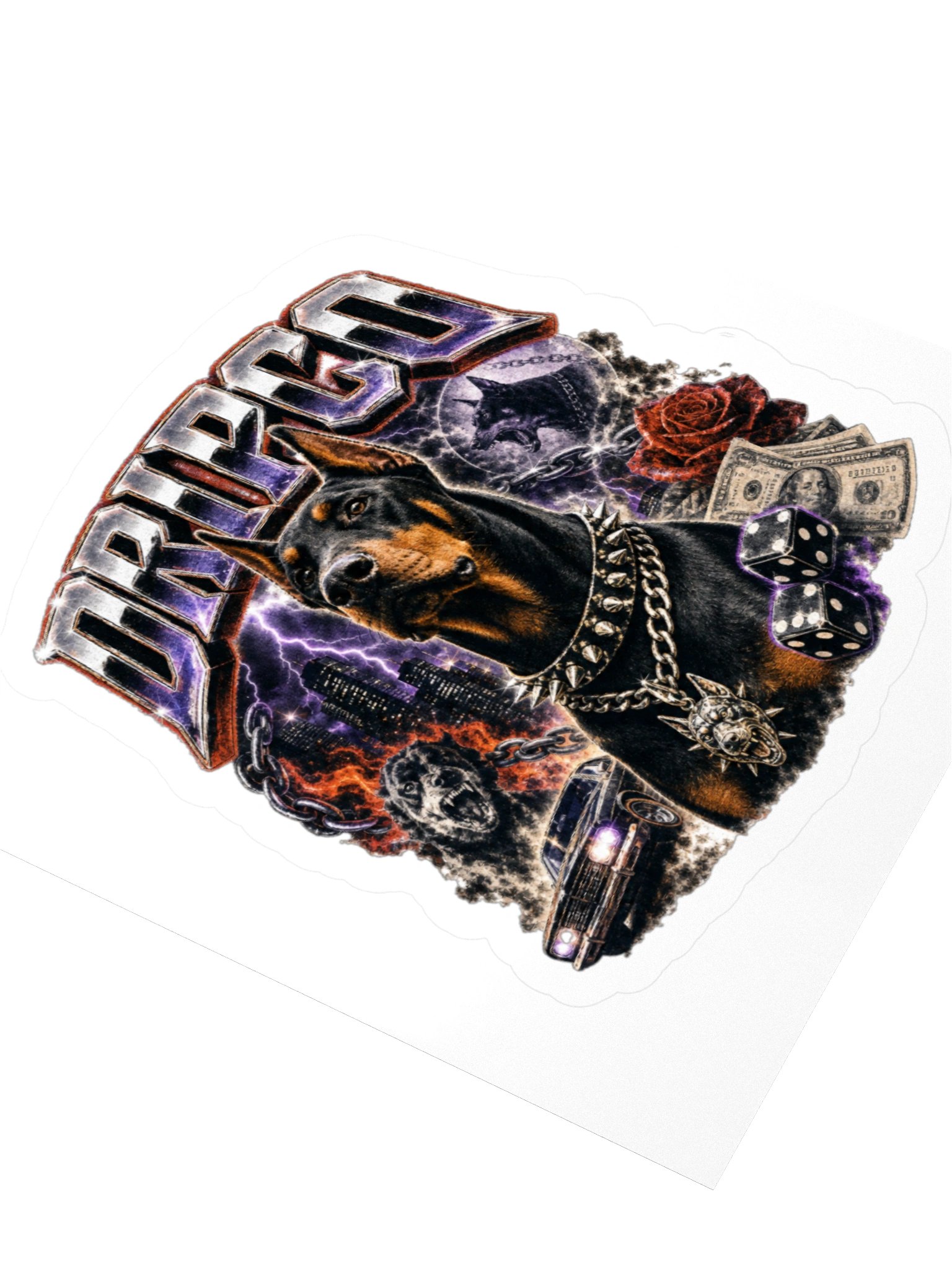DRIPCO Doberman Street Art Kiss Cut Sticker product image (12)