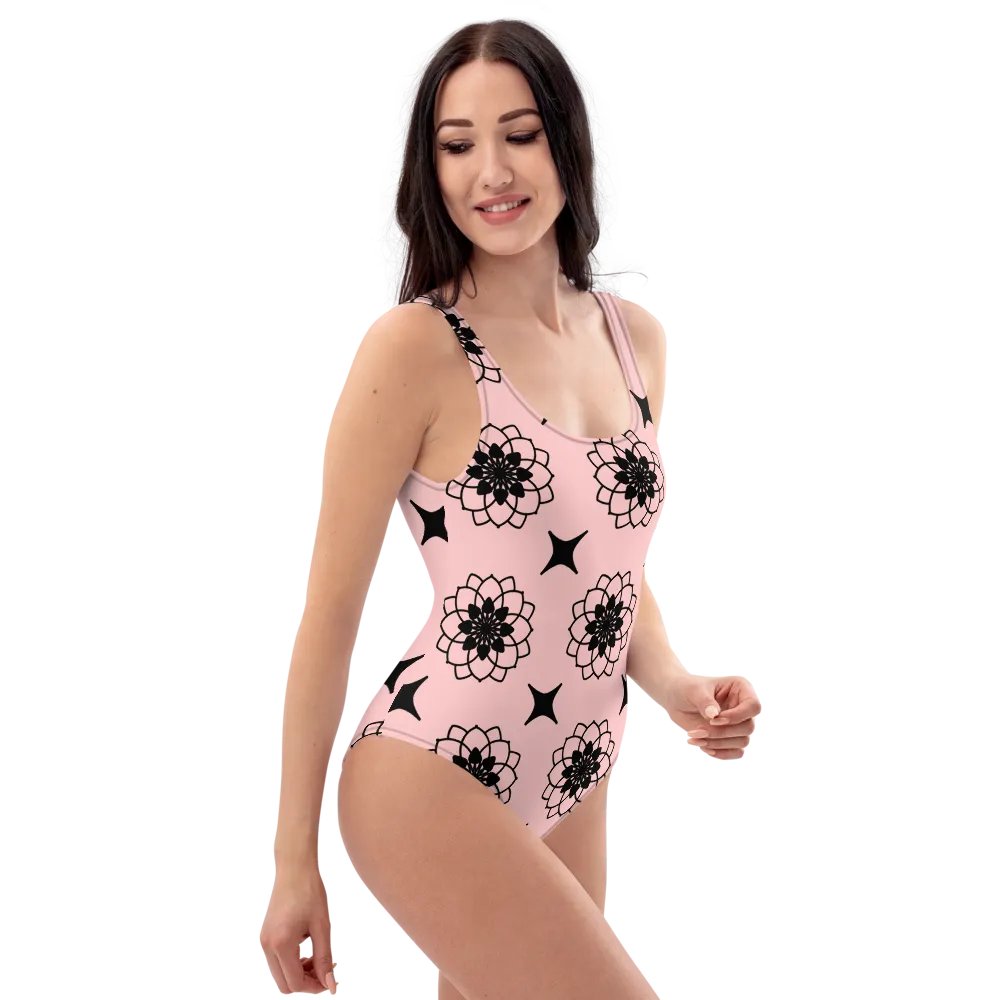 Gorgeous Blush and Black Pattern Swimsuit product image (1)
