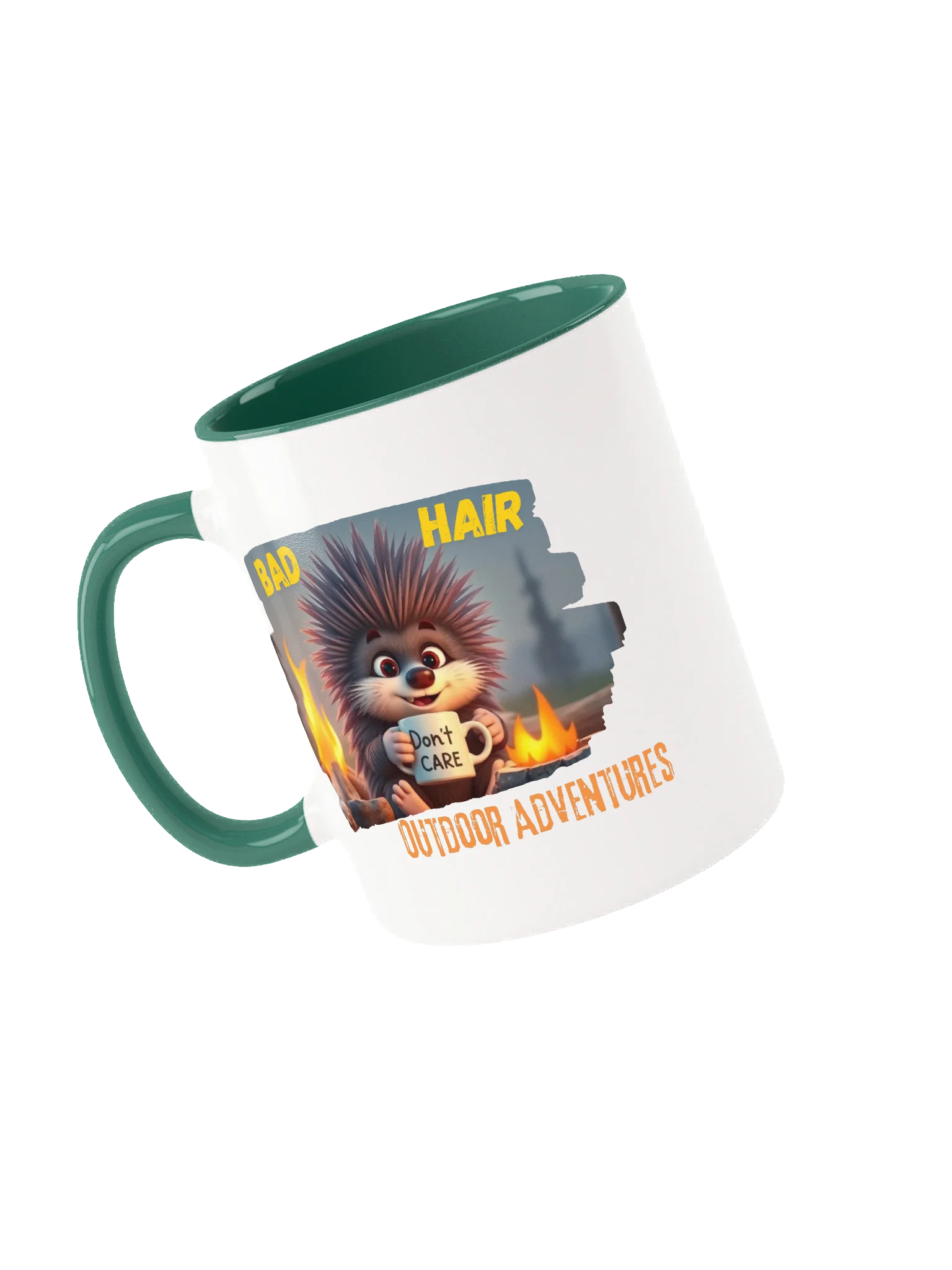 Bad Hair, Don’t Care” Porcupine Mug (with color inside) product image (36)