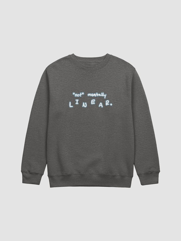 *not* mentally linear (lined design, #709AAF) printed crewneck product image (5)