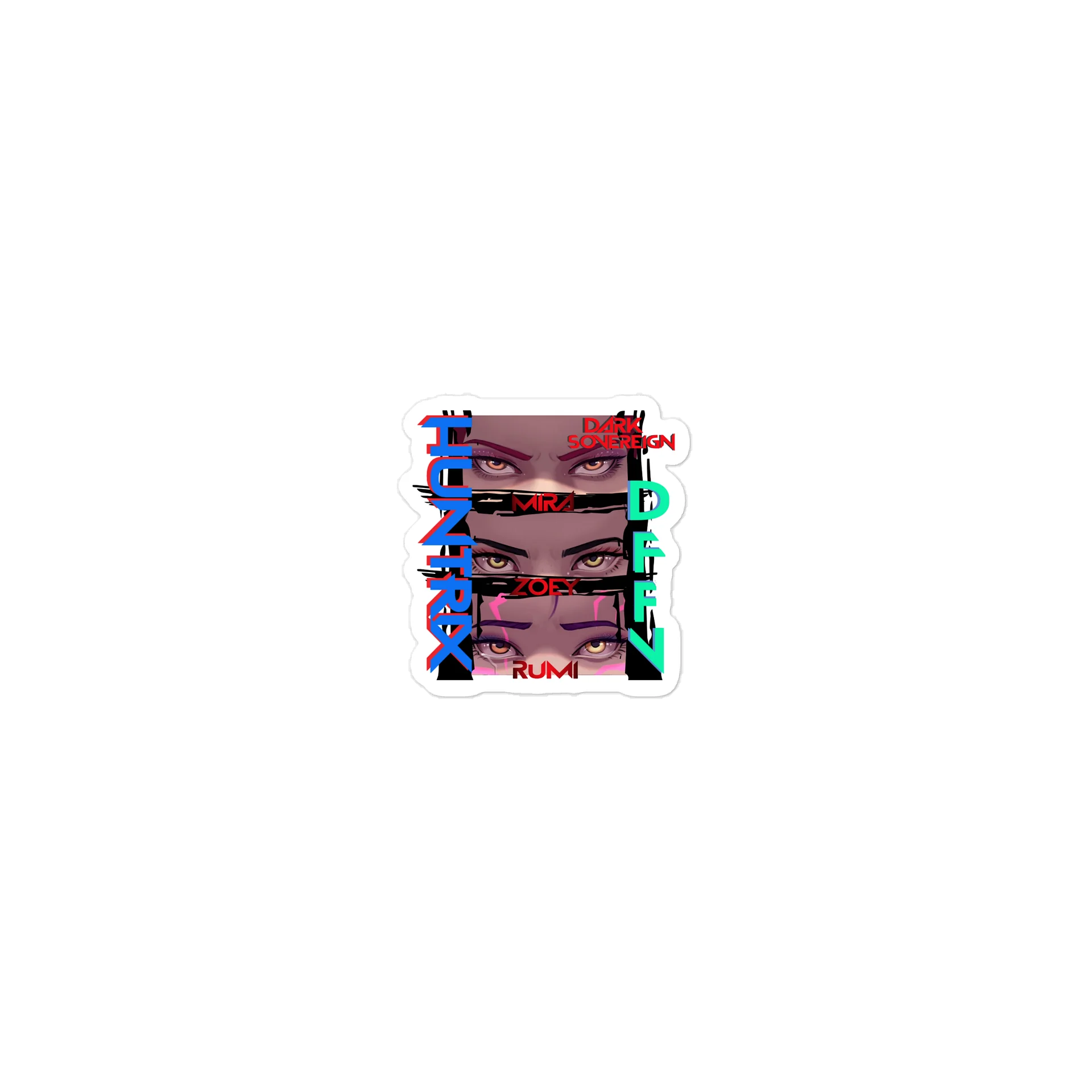 huntrix staredown sie cut sticker product image (1)