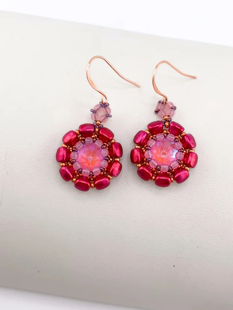 Beading Pattern - Nib-Bit Blossom Crystal Earrings product image (1)