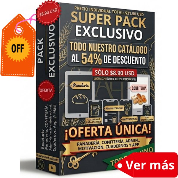🔥 OFERTA 54% OFF – Pack Maestro Panadero para Dominar Panadería y Confitería" product image (1)