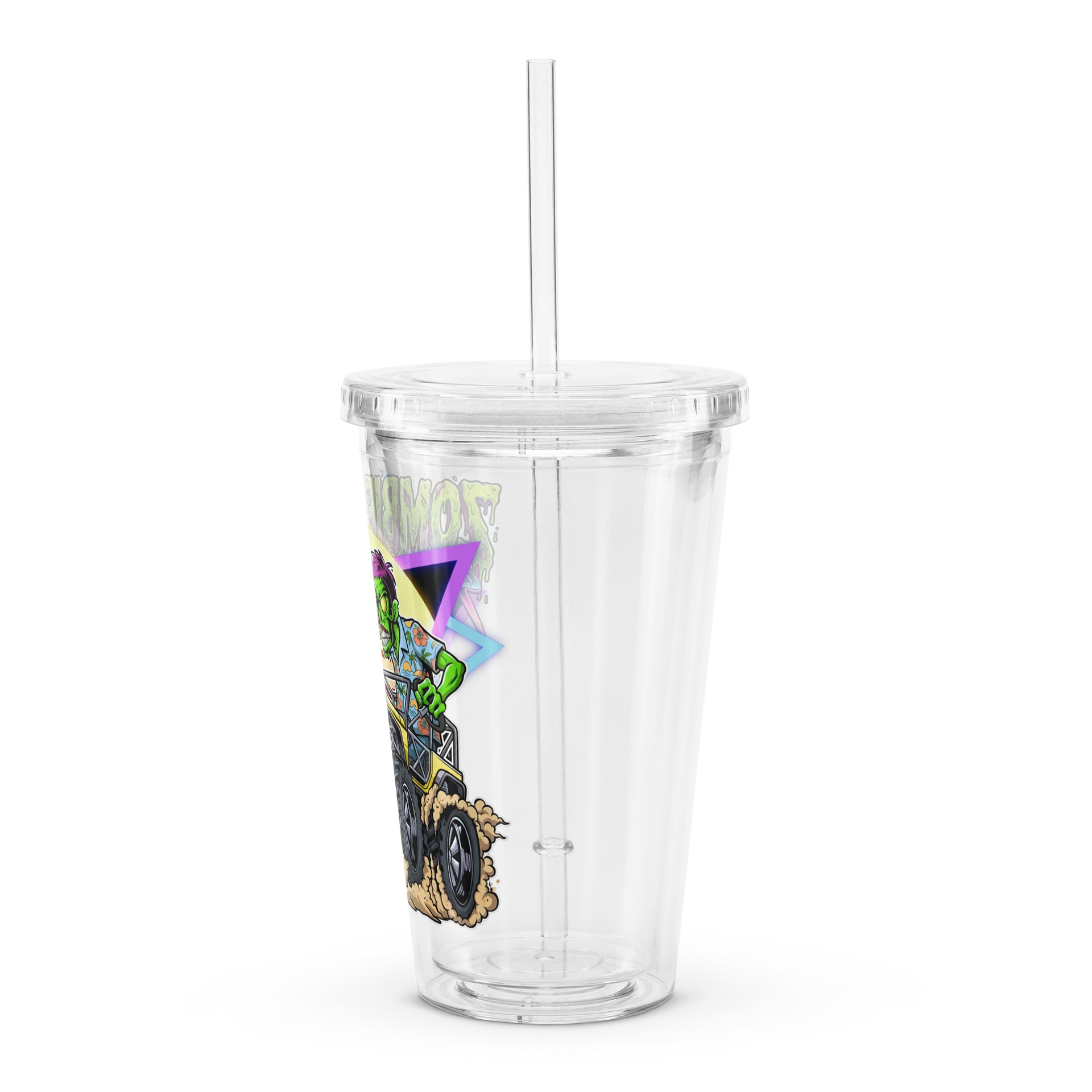 Double Wall Clear Plastic Tumbler (16 oz) : ZOMBIE SUMMER product image (4)