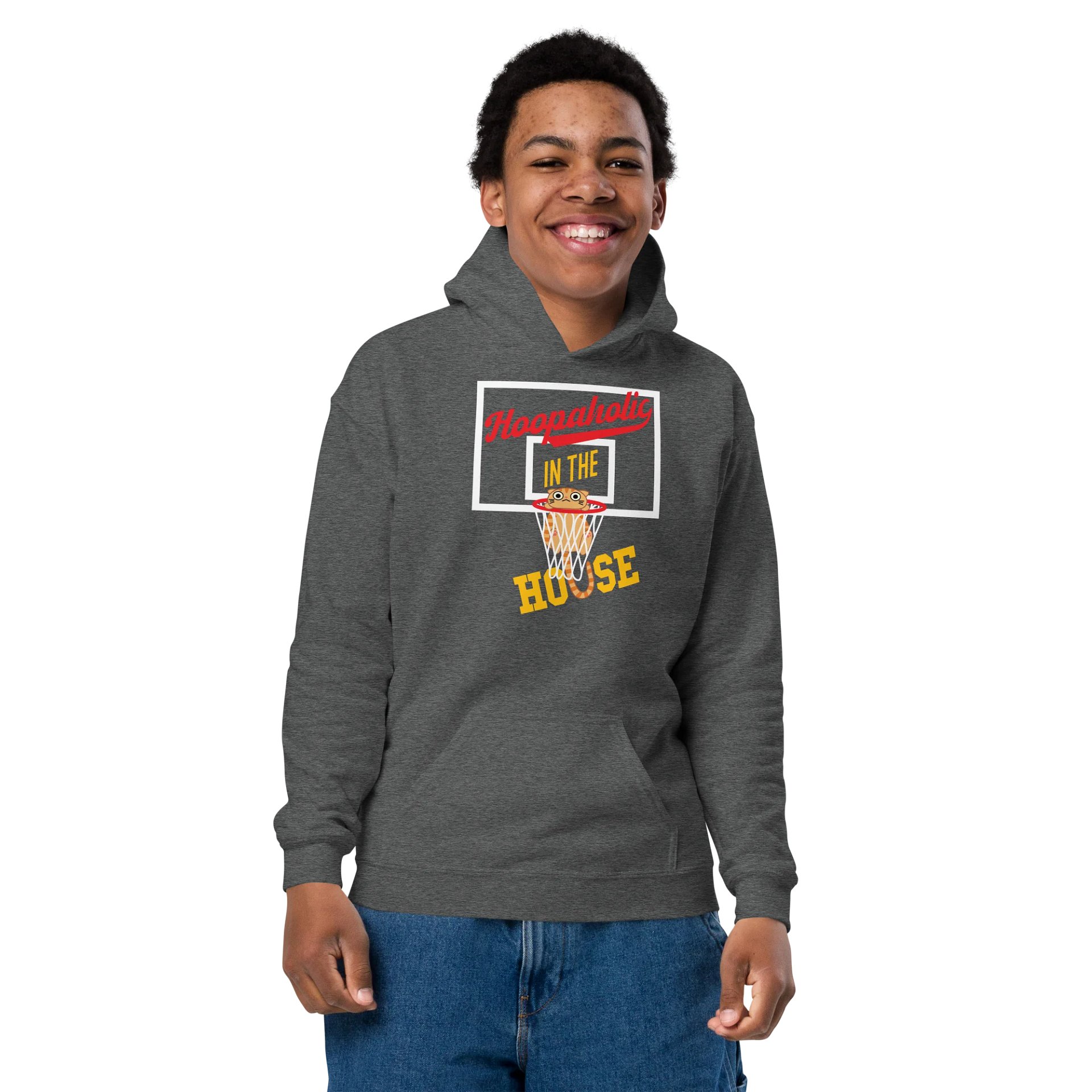 Basketball Cat (Hoopaholic IN THE HOUSE)- Unisex Youth Hoodie product image (12)