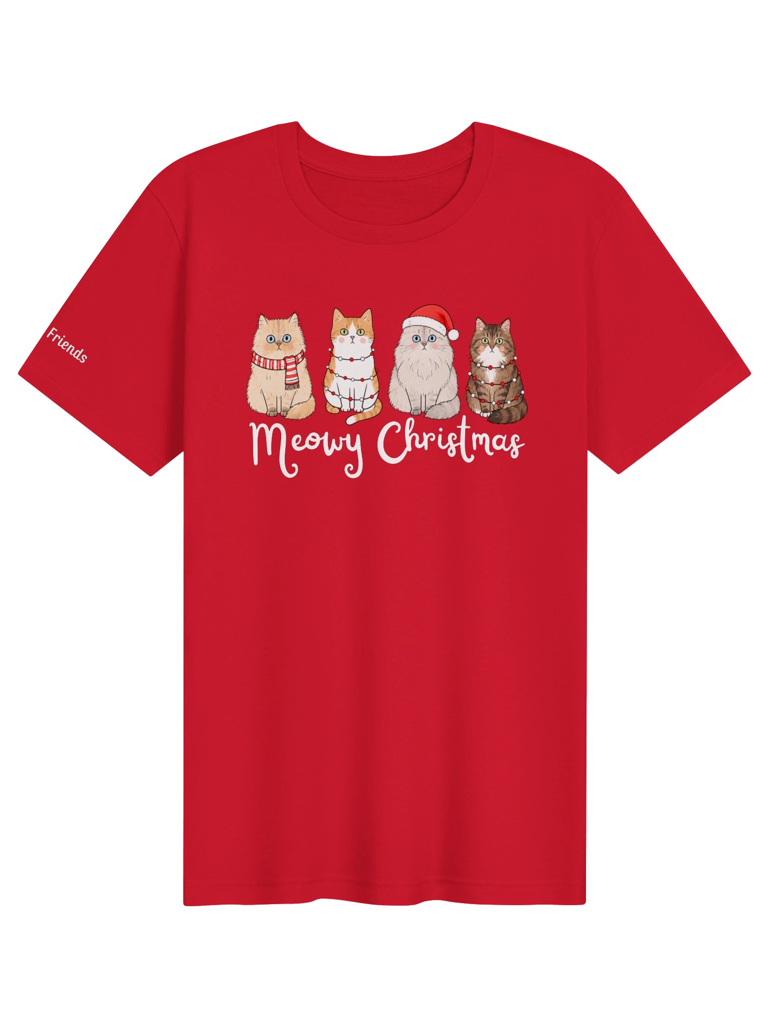 Kristin's Friends "Meowy Christmas" Red T-Shirt product image (1)