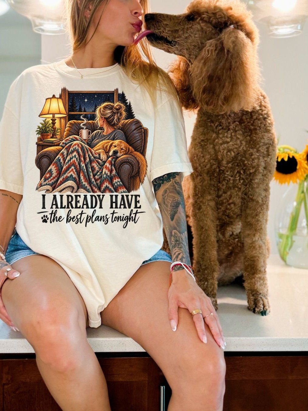 I Already Have the Best Plans Tonight Dog Lover Tee product image (71)