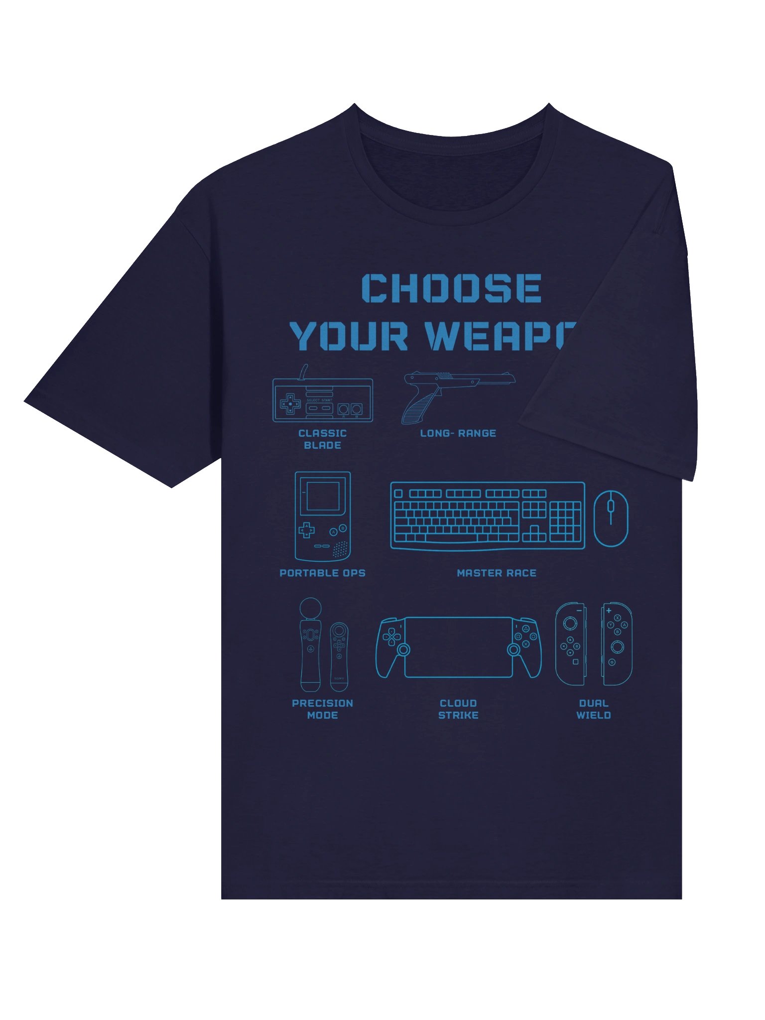 Choose Your Weapon Gaming T-Shirt | Retro Gamer Blueprint Tee product image (27)