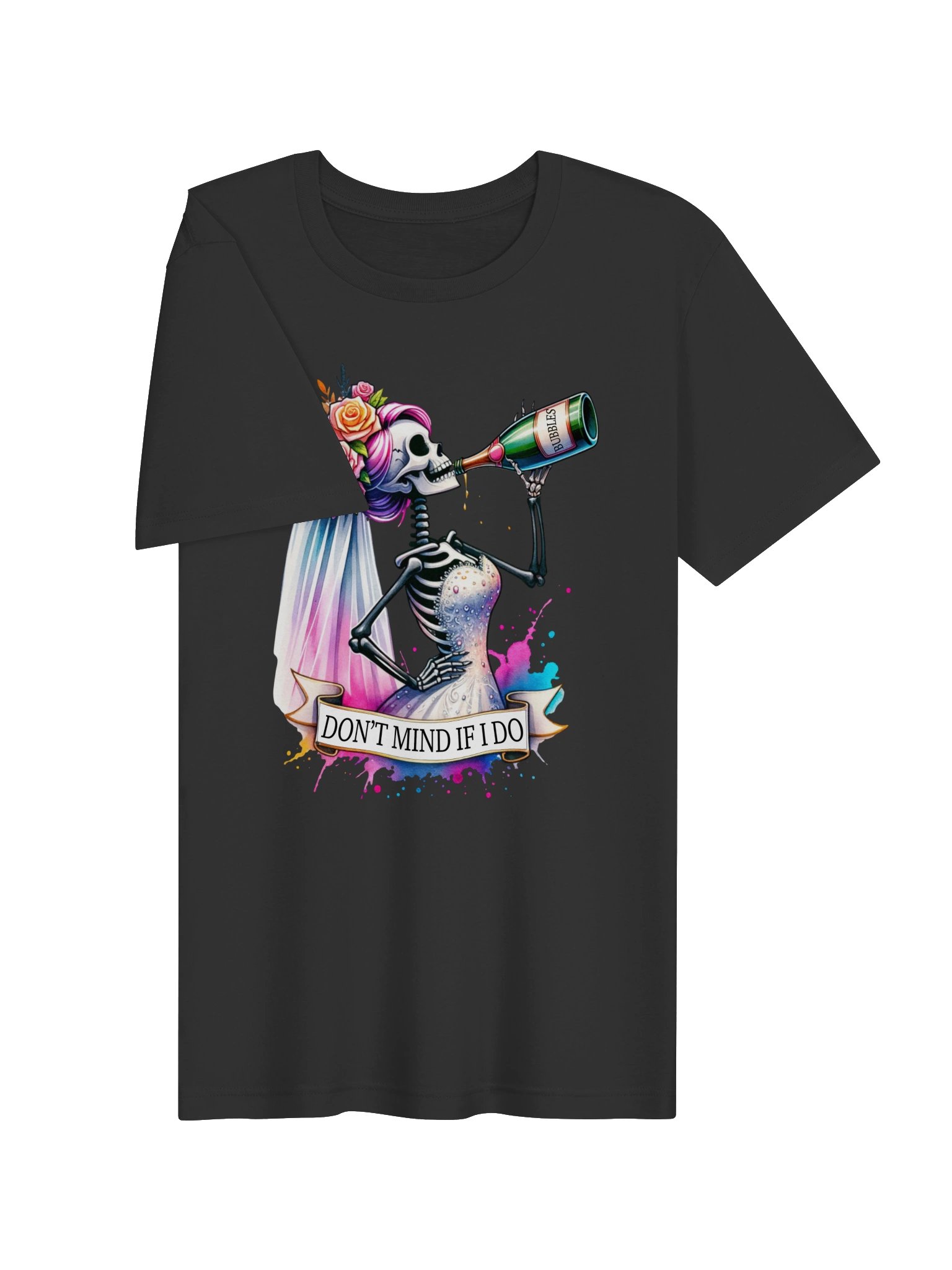 Don't Mind If I Do Bride T-Shirt | Funny Skeleton Bride Wedding Tee product image (24)