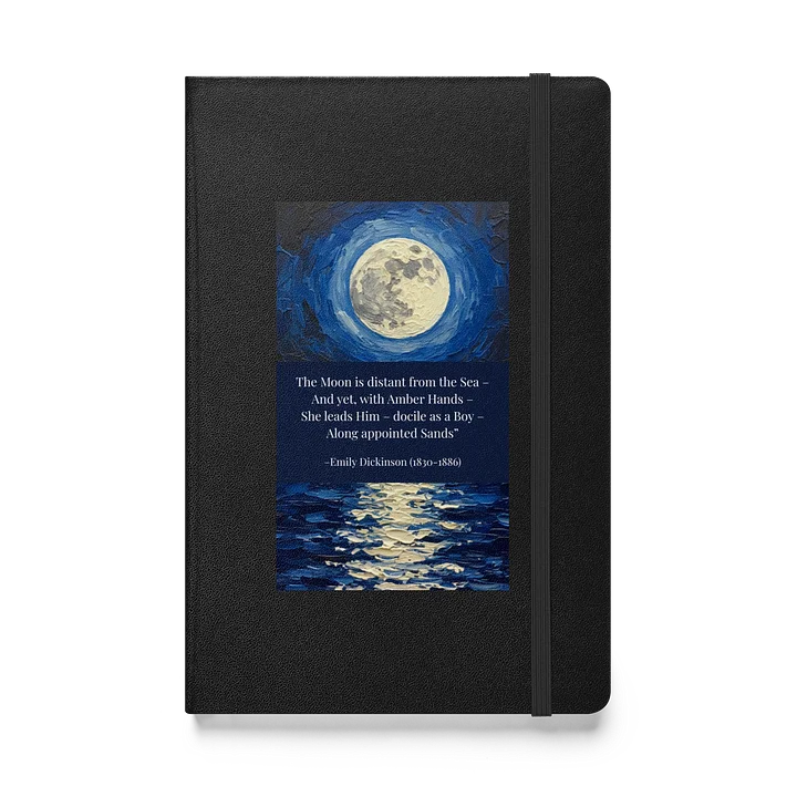 Hardcover "The Moon is distant from the Sea" Journal with Elastic Closure and Inner Pocket | Emily Dickinson Notebook product image (1)