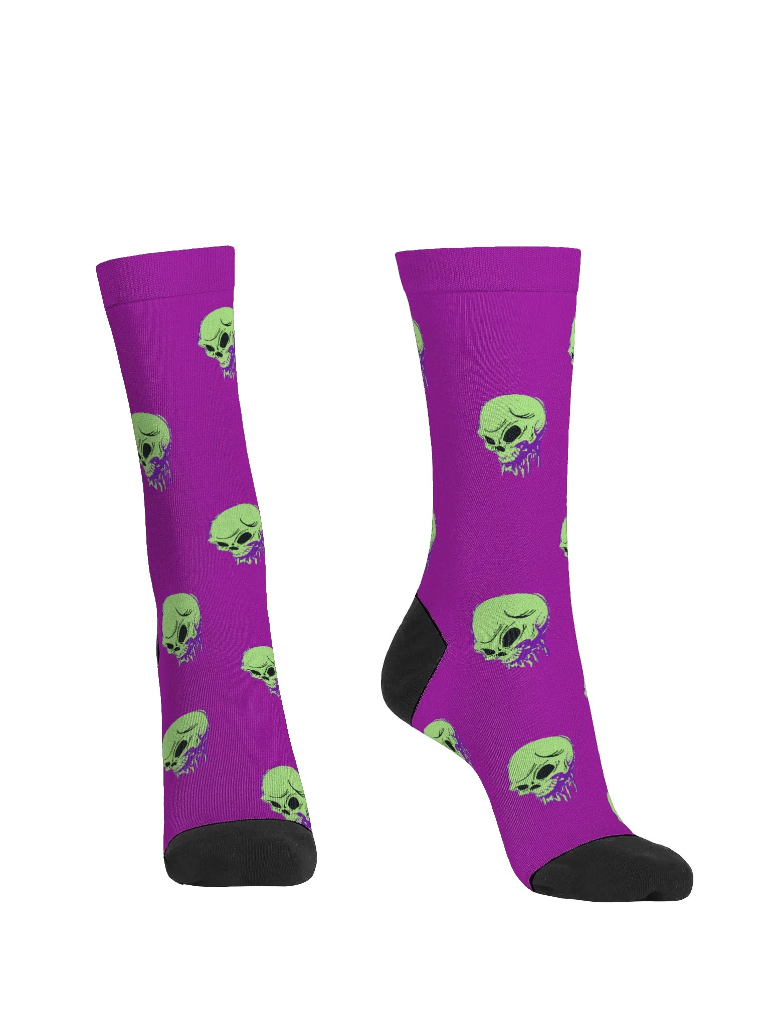 corrosive neon skull logo pattern socks product image (4)