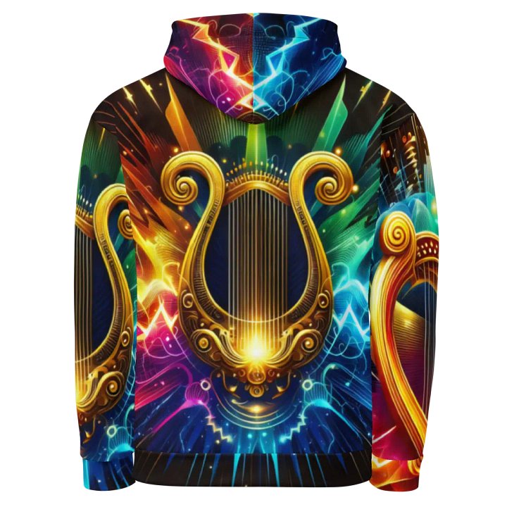 Harp Musical Instrument - All-Over Unisex Hoodie #7 product image (2)