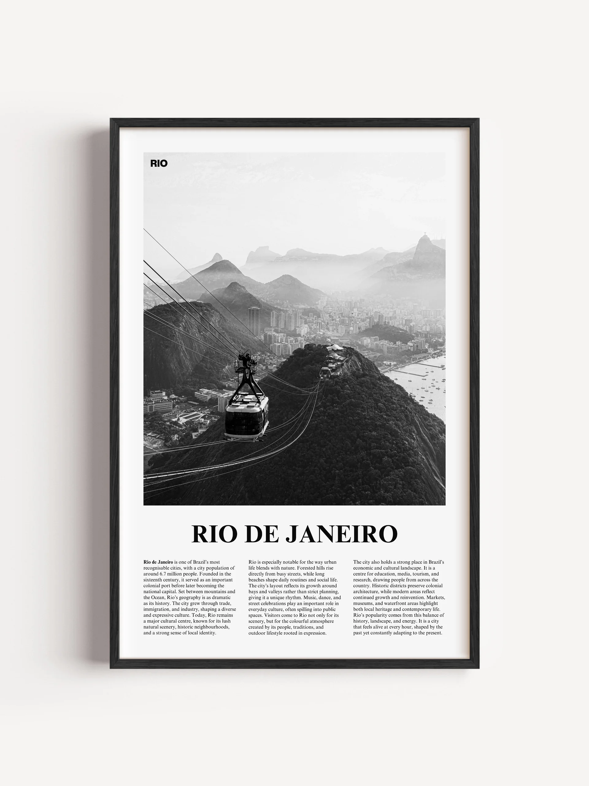 Rio de Janeiro 02 Newspaper Poster | Framed product image (1)