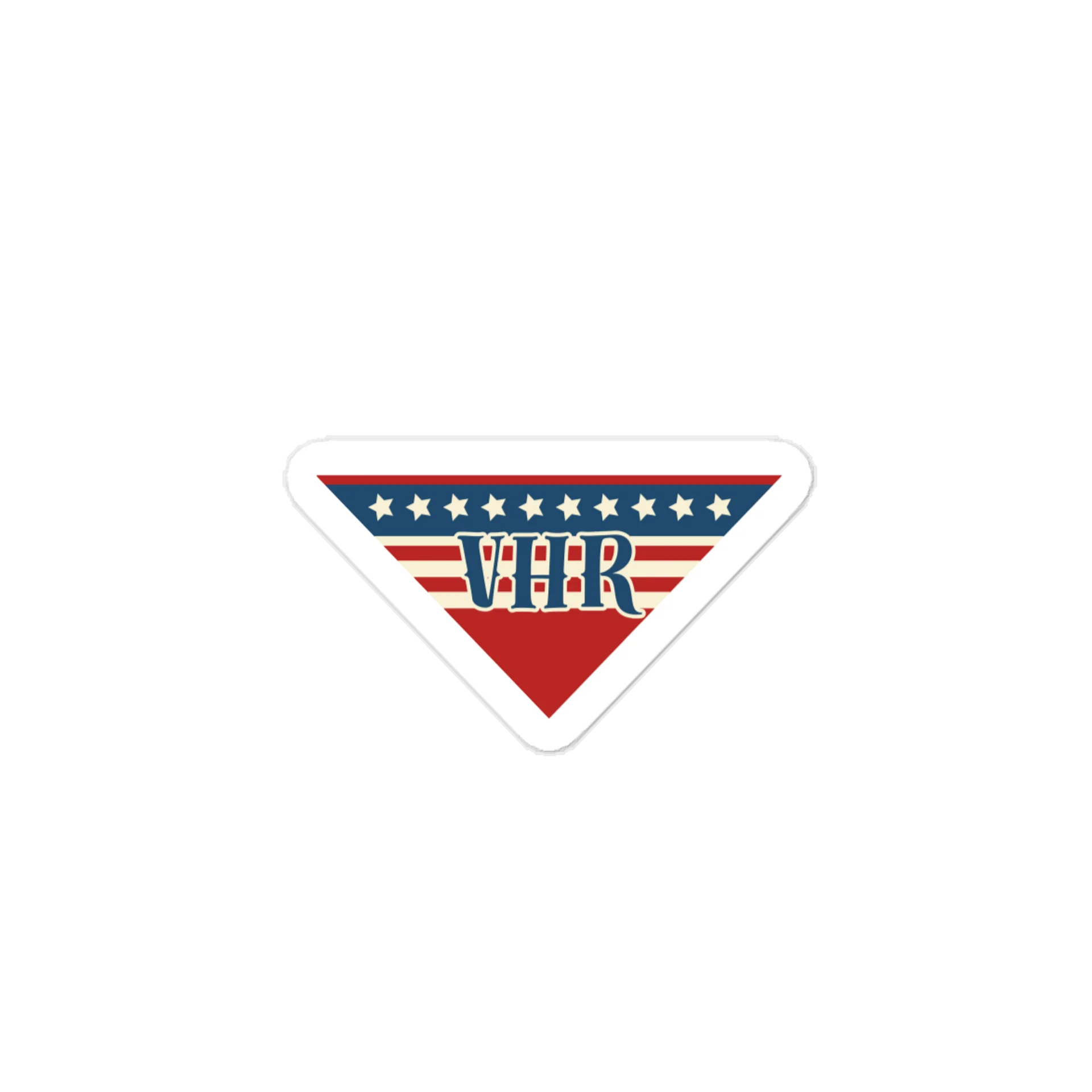 Vintage Harleys Revived Triangle Sticker – Red, White & Blue product image (1)