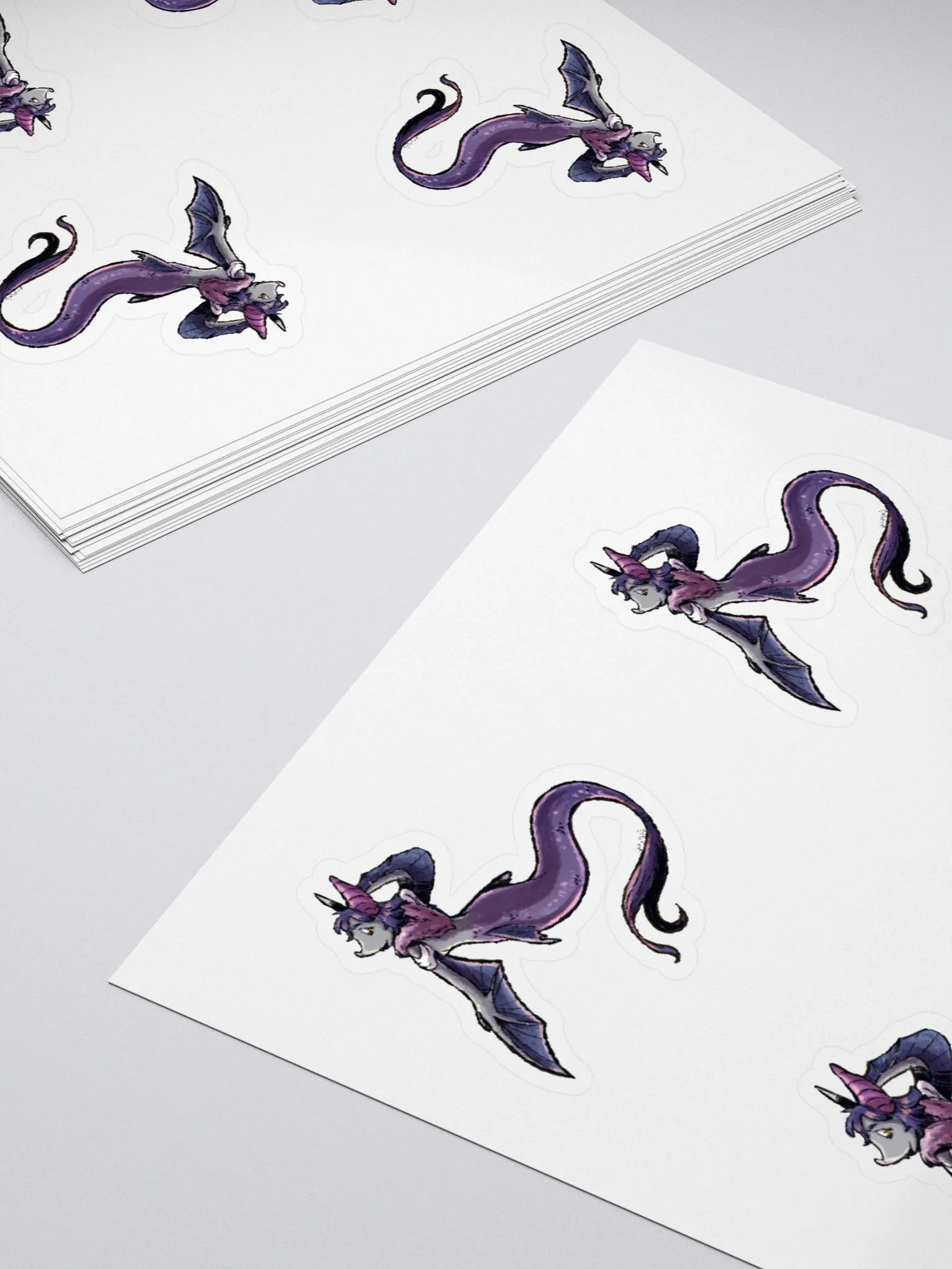 Bat Mermaid Fantasy Sticker - Whimsical Ocean Art Decal product image (4)