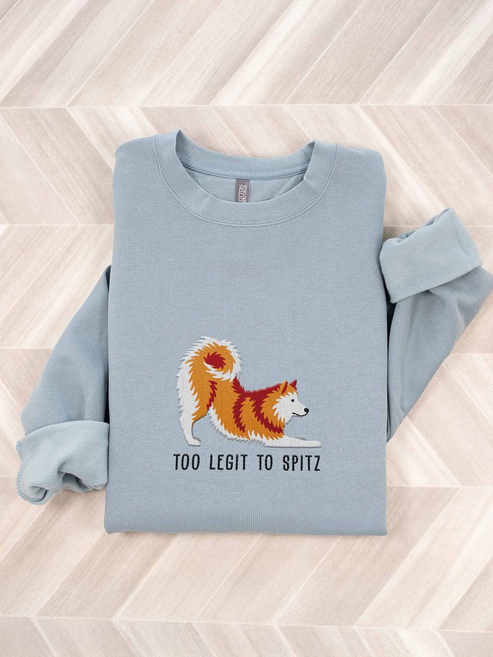 Too Legit to Spitz Sweatshirt (Embroidered) of a Finnish Spitz(Gold) product image (1)