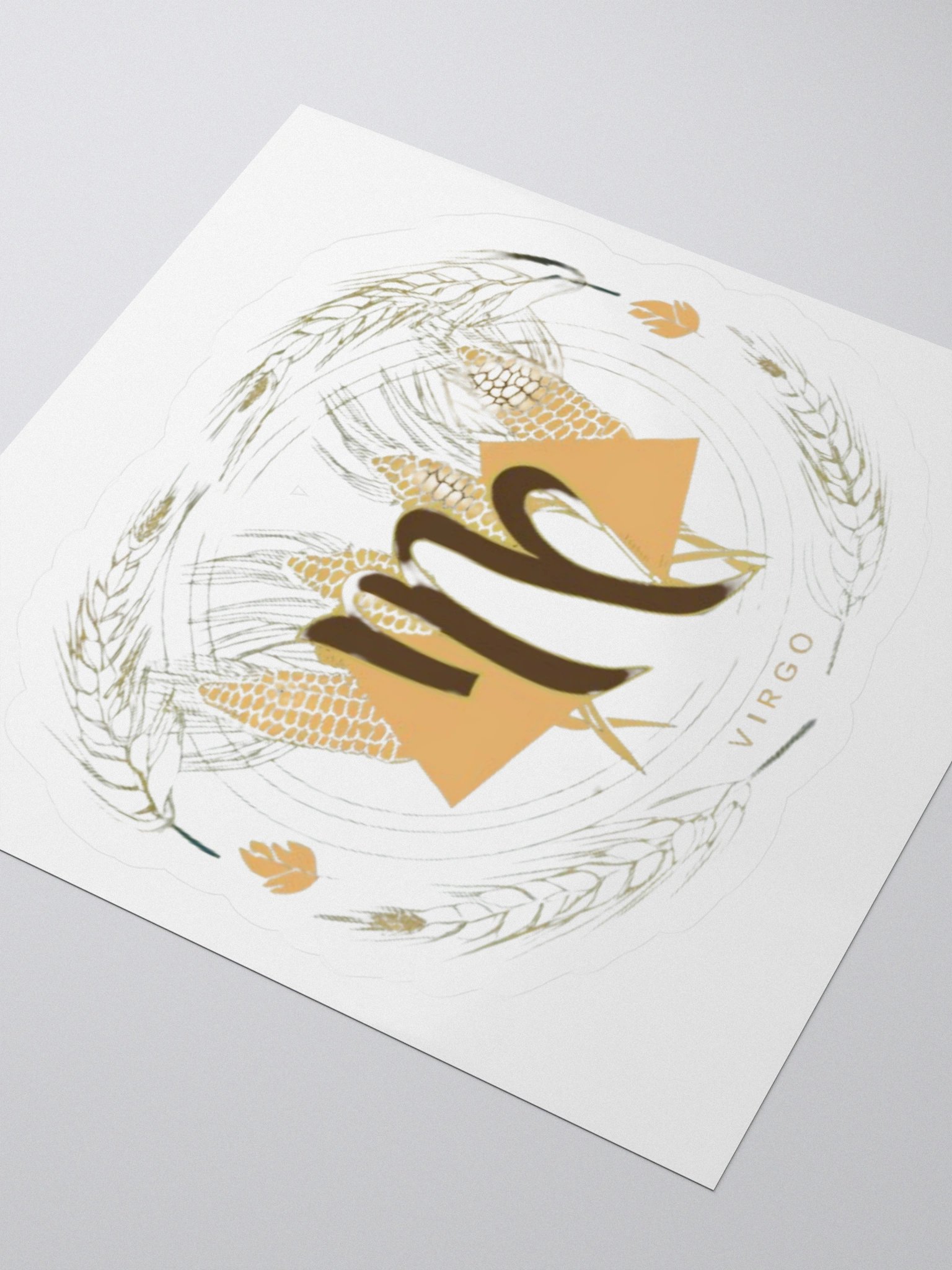 Virgo Zodiac Sticker - Maiden with Wheat & Floral - Durable Vinyl product image (8)