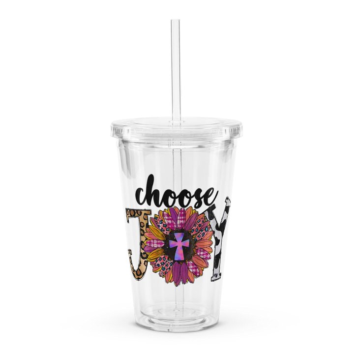 Choose Joy - Double Wall Clear Plastic Tumbler product image (1)