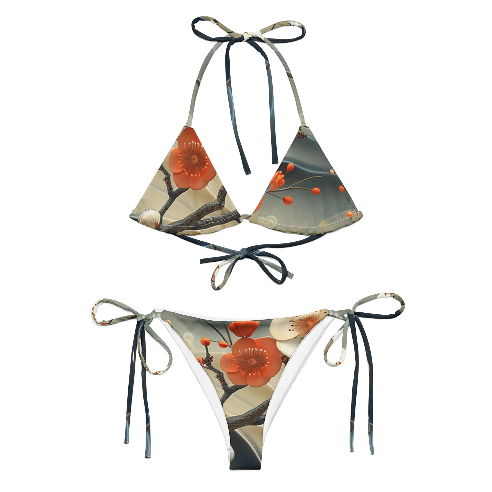 Japanese Stroll Garden Blossom Recycled String Bikini - Eco-Friendly Swimwear product image (4)