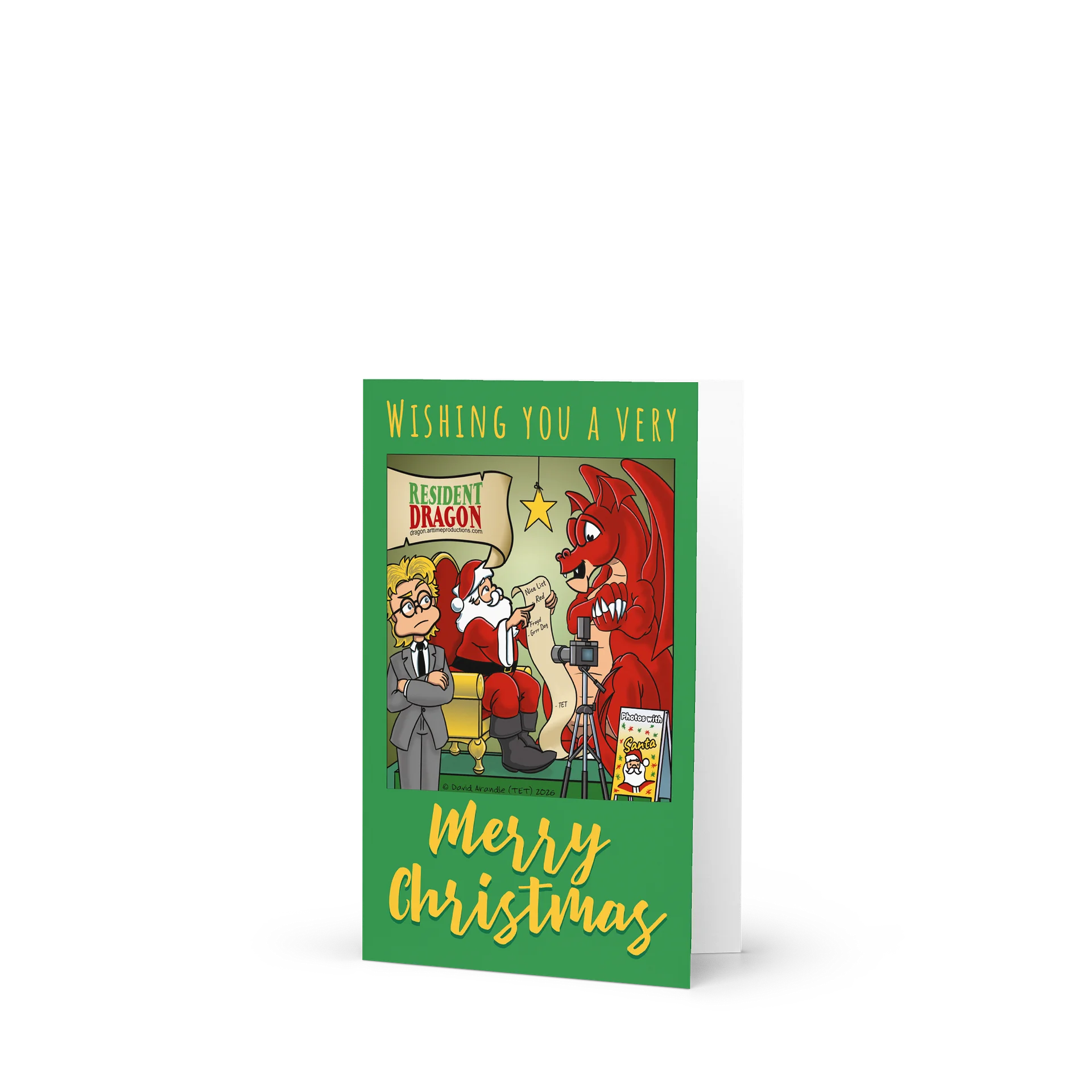 Resident Dragon Red Meets Santa Christmas Card product image (1)