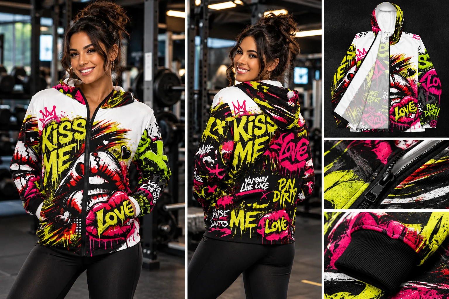 Neon Graffiti Street-Art Windbreaker product image (1)